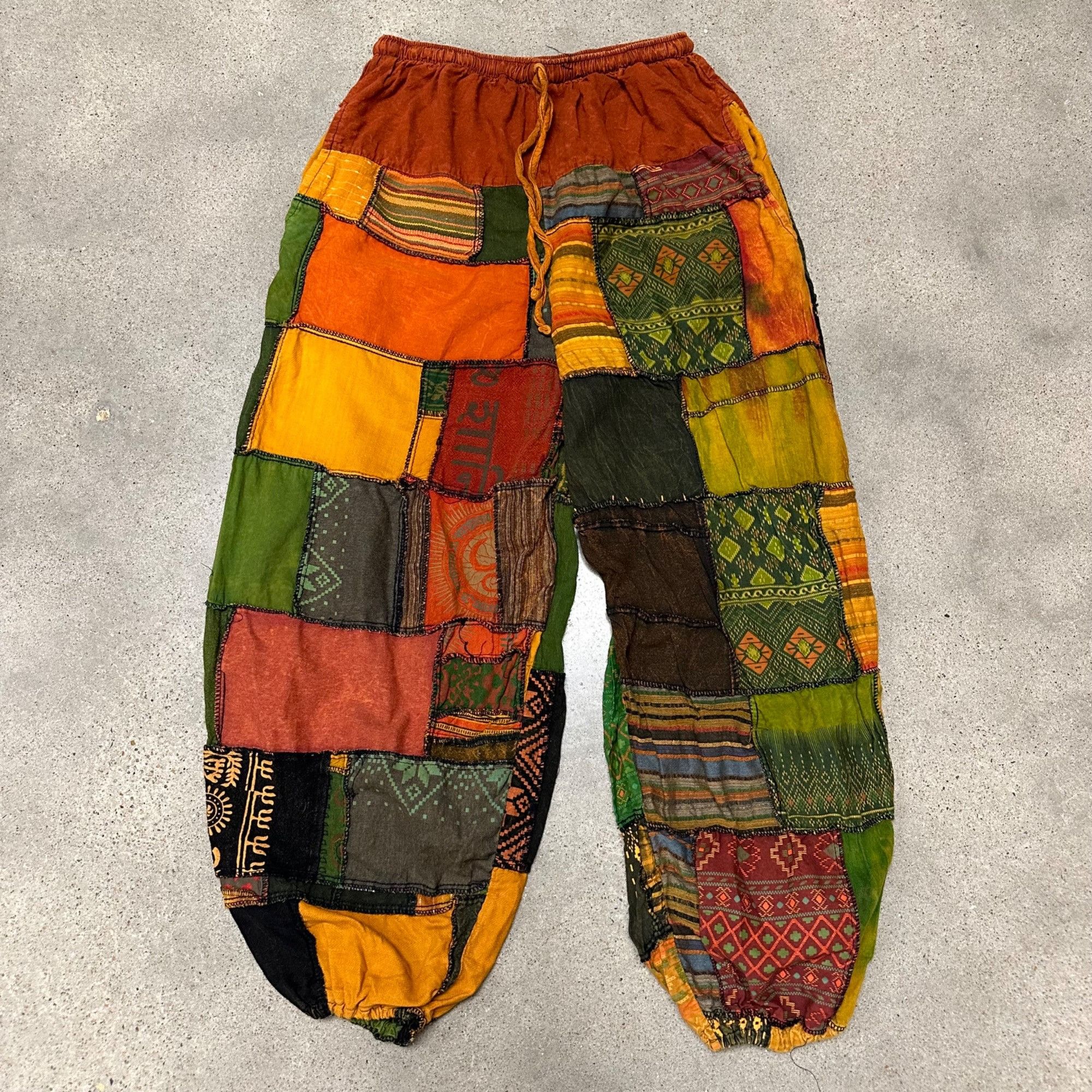 Vintage Vintage Unique Patterned Patchwork Hippie Baggy Pants Size US 30 / EU 46 - 1 Thumbnail