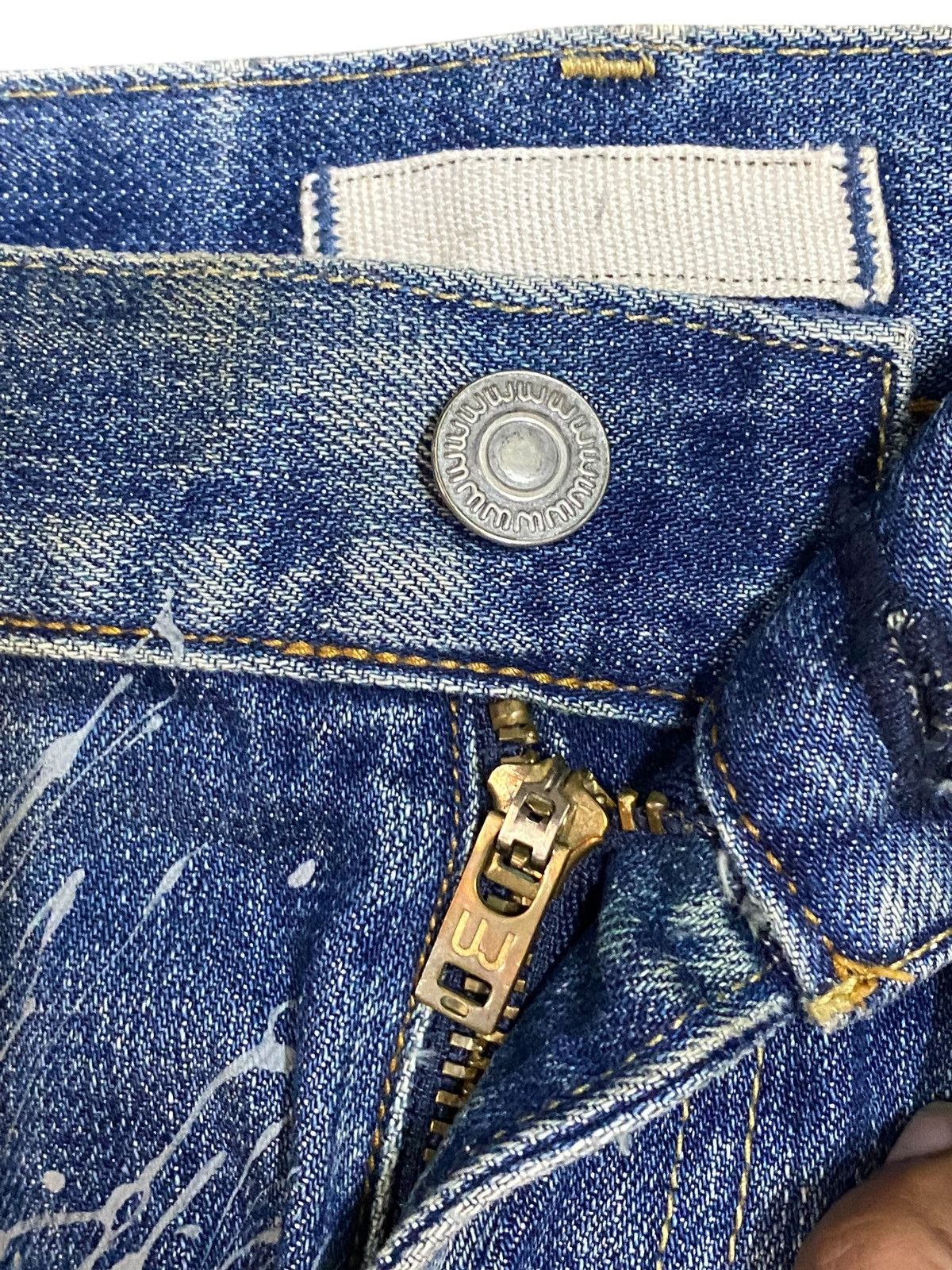 Jun Takahashi Vintage JapaneseBrands Blue Wash Custom Splatter Loose Jeans Size US 33 - 13 Thumbnail