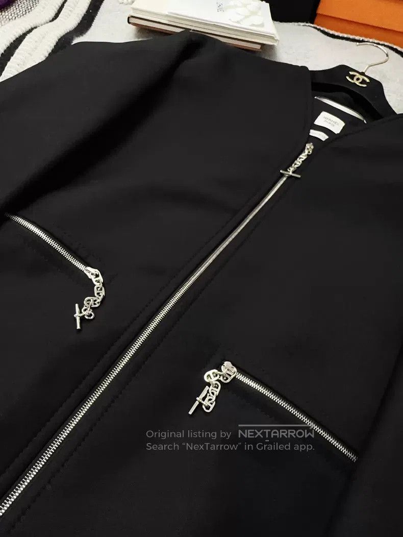 Hermes Hermes Black Long Sleeve Zip Jacket Pig Nose Zip Design Ja Size XS / US 0-2 / IT 36-38 - 4 Thumbnail