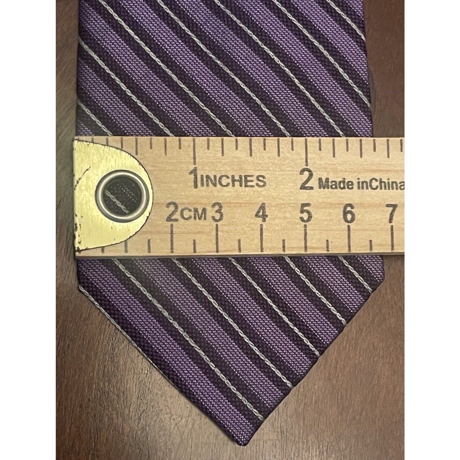 Murano Murano Purple 100% Silk Men’s Neck Tie Made In China Size ONE SIZE - 4 Thumbnail