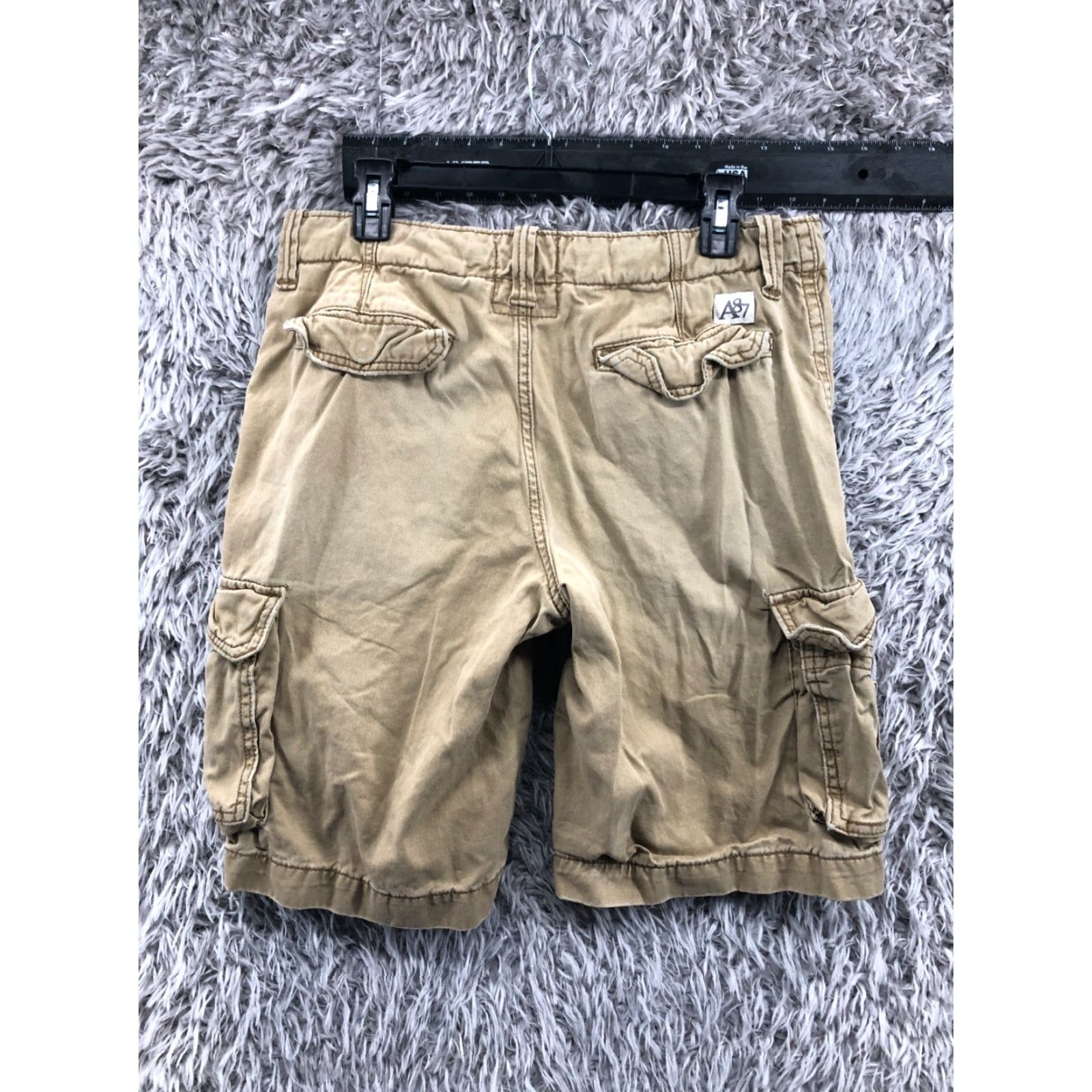 Vintage Aéropostale Cargo Shorts Mens 31 Mid Beige Cotton Blend 5-Pocket Regular Khaki Beach Casual Mens Size US 31 - 6 Thumbnail