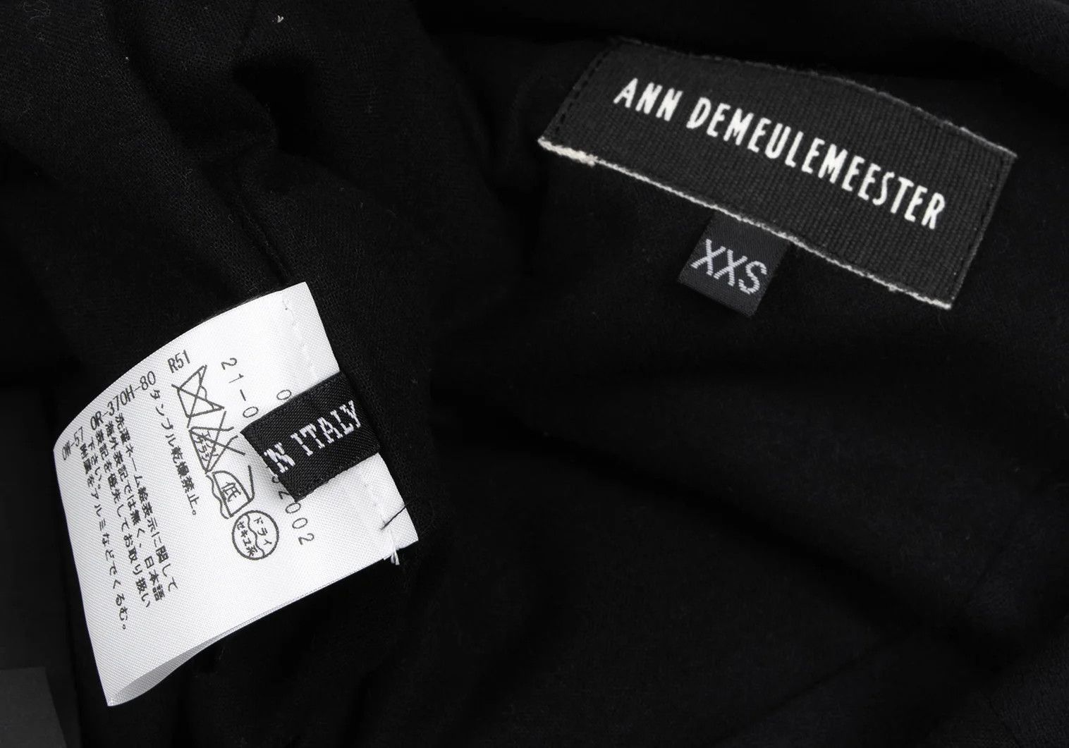 Ann Demeulemeester Wool Strap Design Jacket in Black, Size XXS Size US XXS / EU 40 - 18 Thumbnail