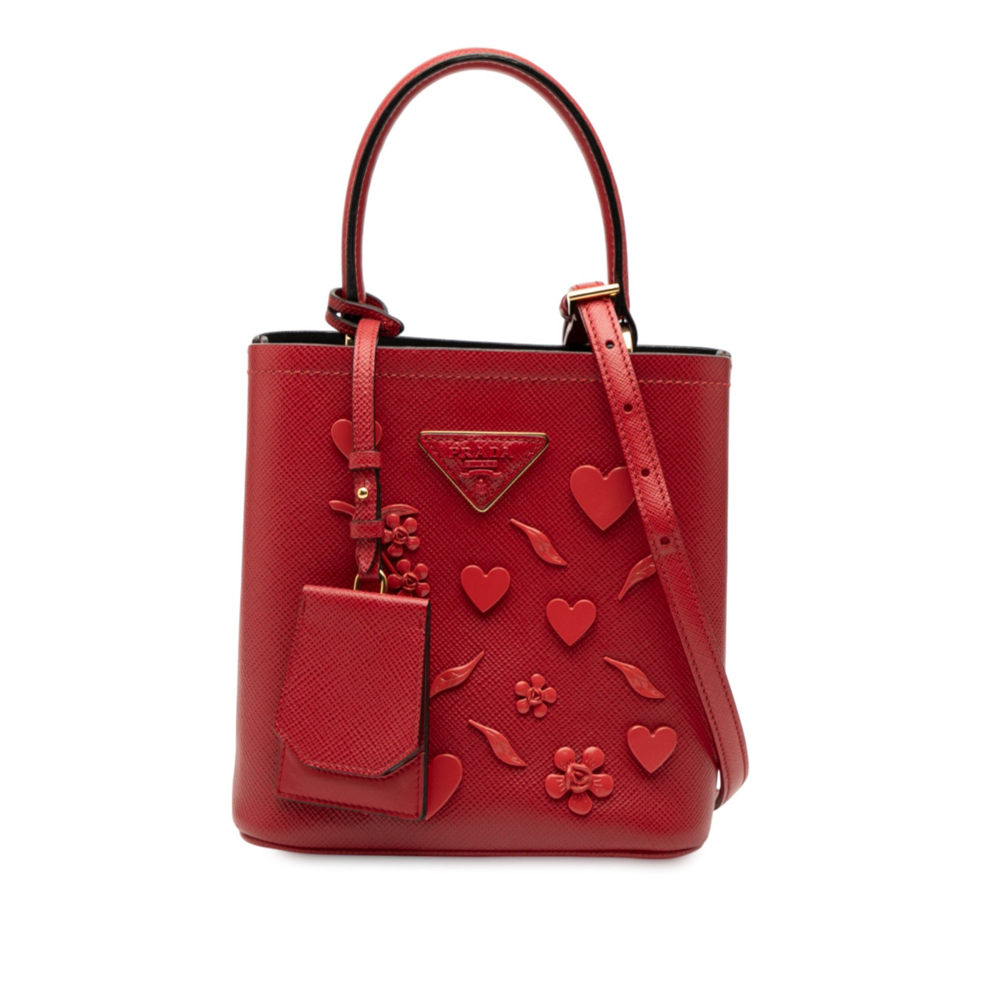 Prada Prada Small Embellished Saffiano Cuir Panier Satchel Size ONE SIZE - 1 Thumbnail