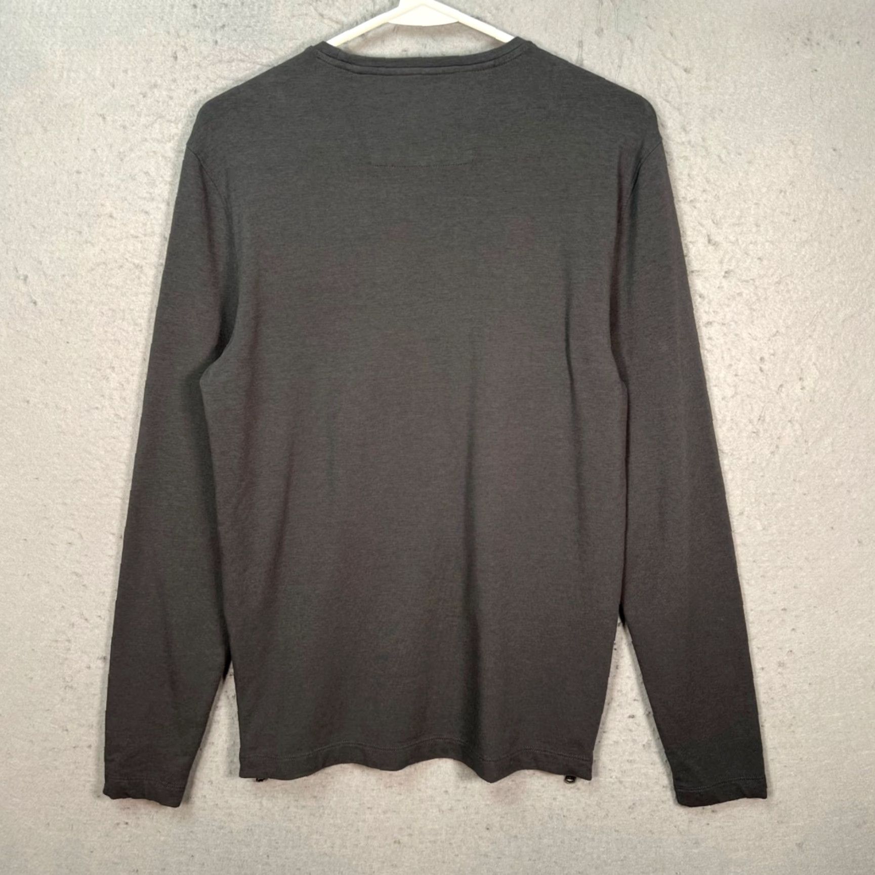 John Varvatos John Varvatos Gray Long Sleeve Shirt Mens Size Small Zipper Details Cotton Modal Crew Neck Shirt (Vintage) Size US S / EU 44-46 / 1 - 2 Thumbnail