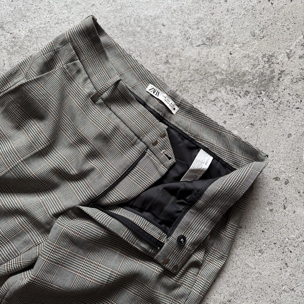Zara Zara Womens Grey Plaid Check Ankle Tapered Trousers Pants Size 34" / US 12 / IT 48 - 4 Thumbnail