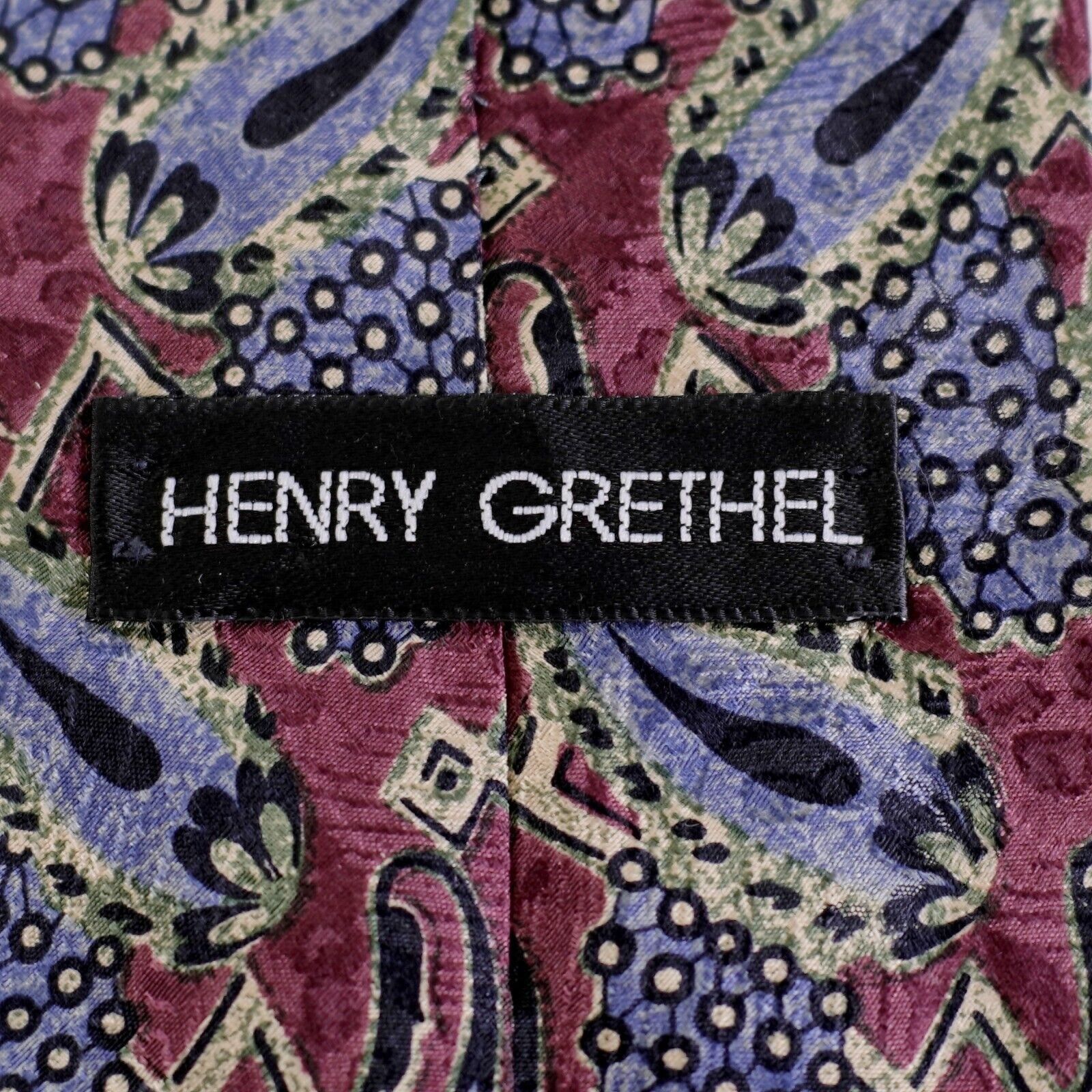 Henry Grethel Henry Grethel Purple Blue Paisley Abstract Jacquard Print Wi Size ONE SIZE - 3 Thumbnail