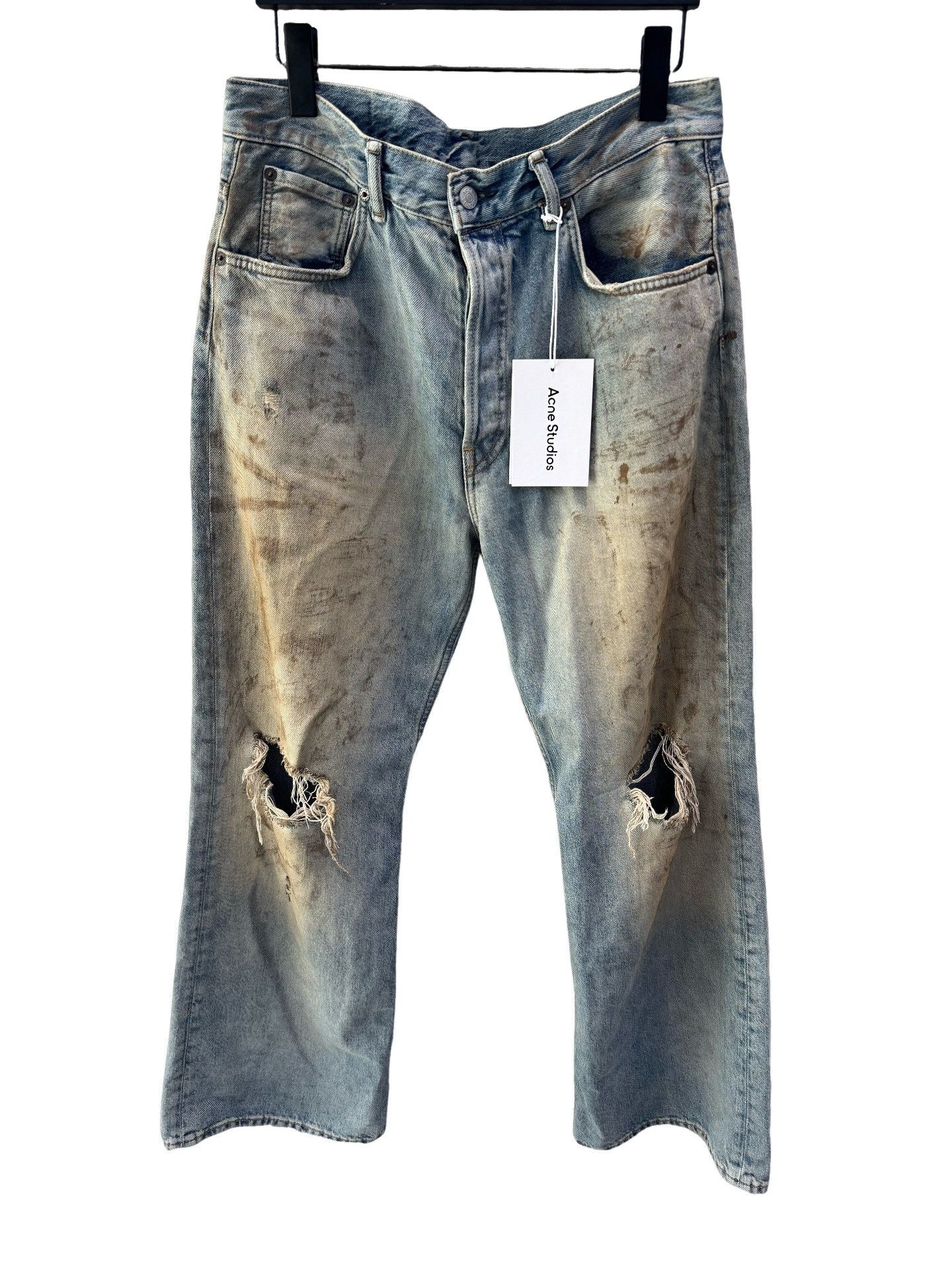 Acne Studios Acne Studios Dirty Wash Distressed Denim Jeans Size 32 Size US 32 / EU 48 - 1 Thumbnail