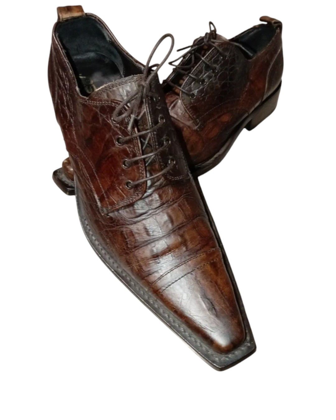 Dsquared2 S/S 2002 EMBOSSED CROCODILE SKIN LEATHER FORMAL SHOES Size US 7 / EU 40 - 3 Thumbnail