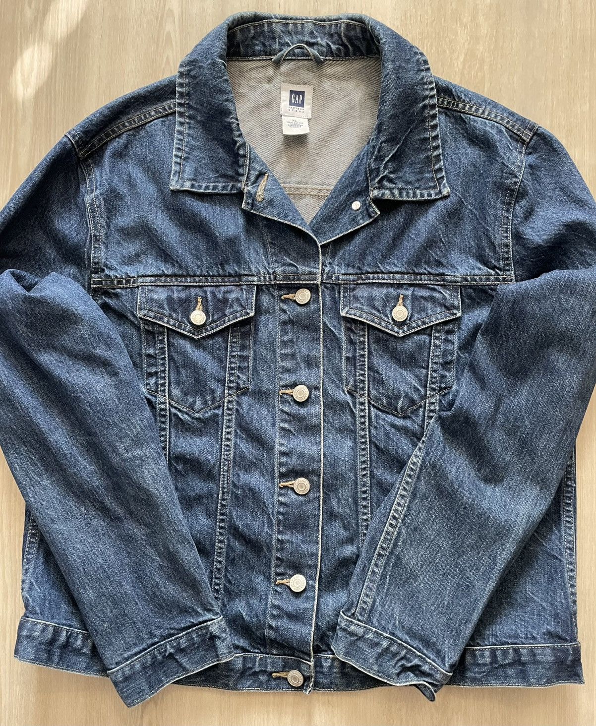 Gap VTG Y2K 01 Gap Denim Trucker Jacket Womens XL *thrashed Size XL / US 12-14 / IT 48-50 - 4 Thumbnail