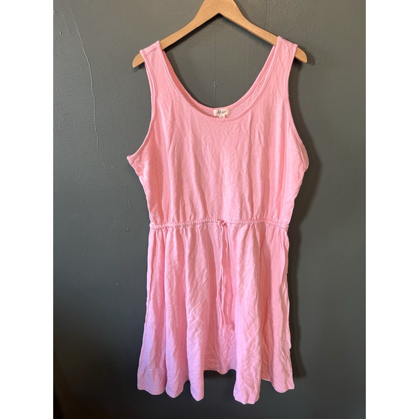 Vintage Style&co Style&co Womens Pink Knit Front Tie Sleeveless Dress Plus Size 2X Fit & Flare Knee Length Sleeveless Tie Knit Dress Womens Plus 2X Pink Size XXL / US 16-18 / IT 52-54 - 2 Thumbnail