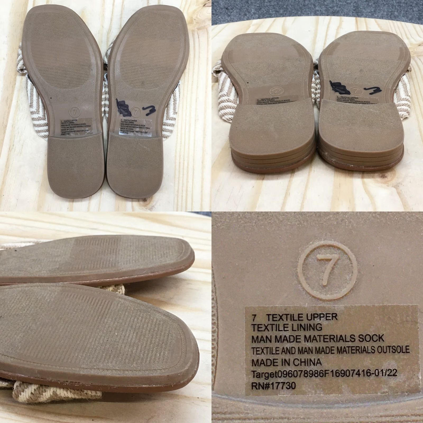 Vintage Universal Thread Sandals Womens 7 Louise Chevron Print Knotted Flats Brown Sandal Casual Slip On Flat Womens Brown Chevron Print Louise Sandal Size US 7 / IT 37 - 8 Thumbnail