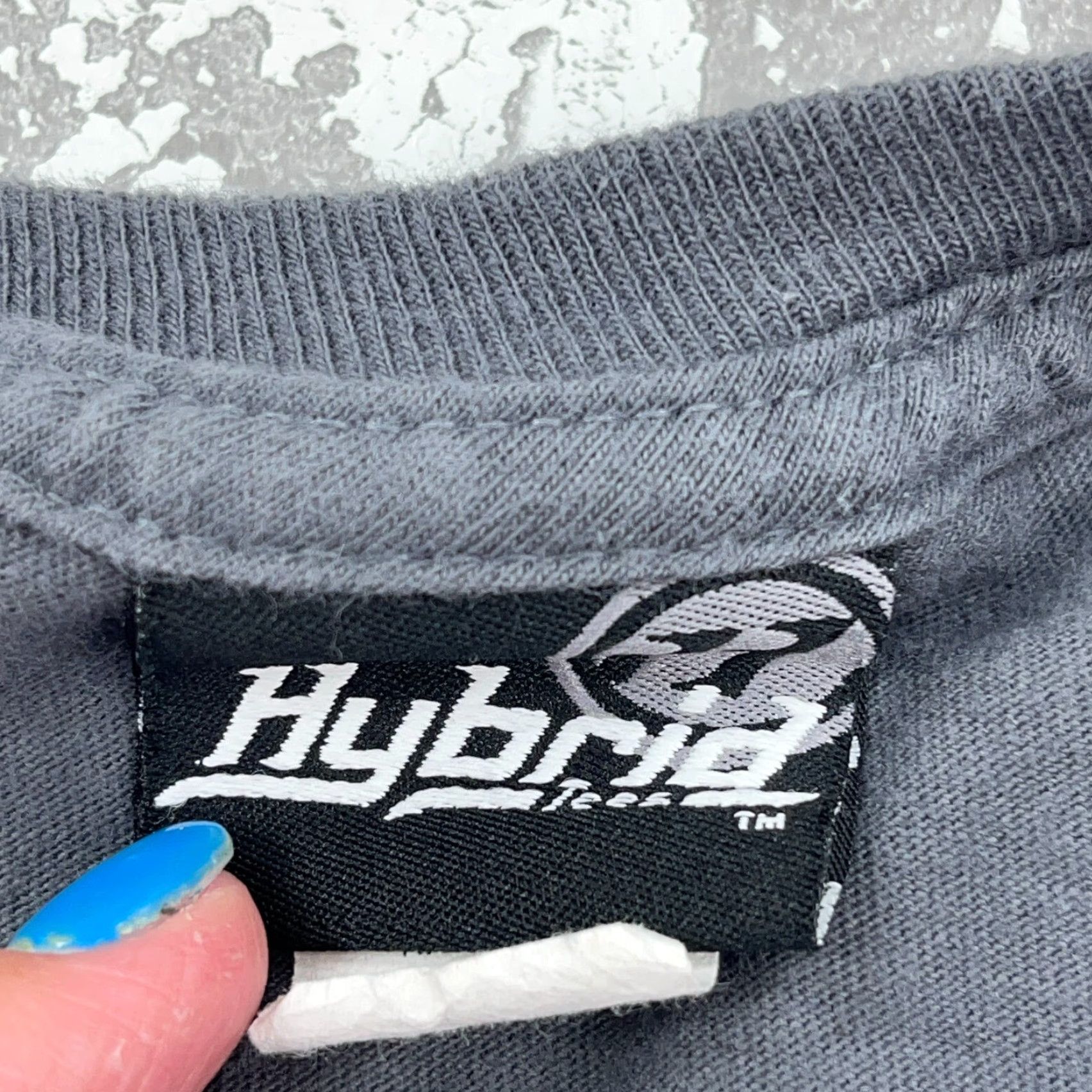 Vintage VINTAGE Hybrid Shirt Men XL Gray Graphic Print 80s Tattoo USA Logo Chopper Motorcycle Hipster Yee? Size US XL / EU 56 / 4 - 3 Thumbnail