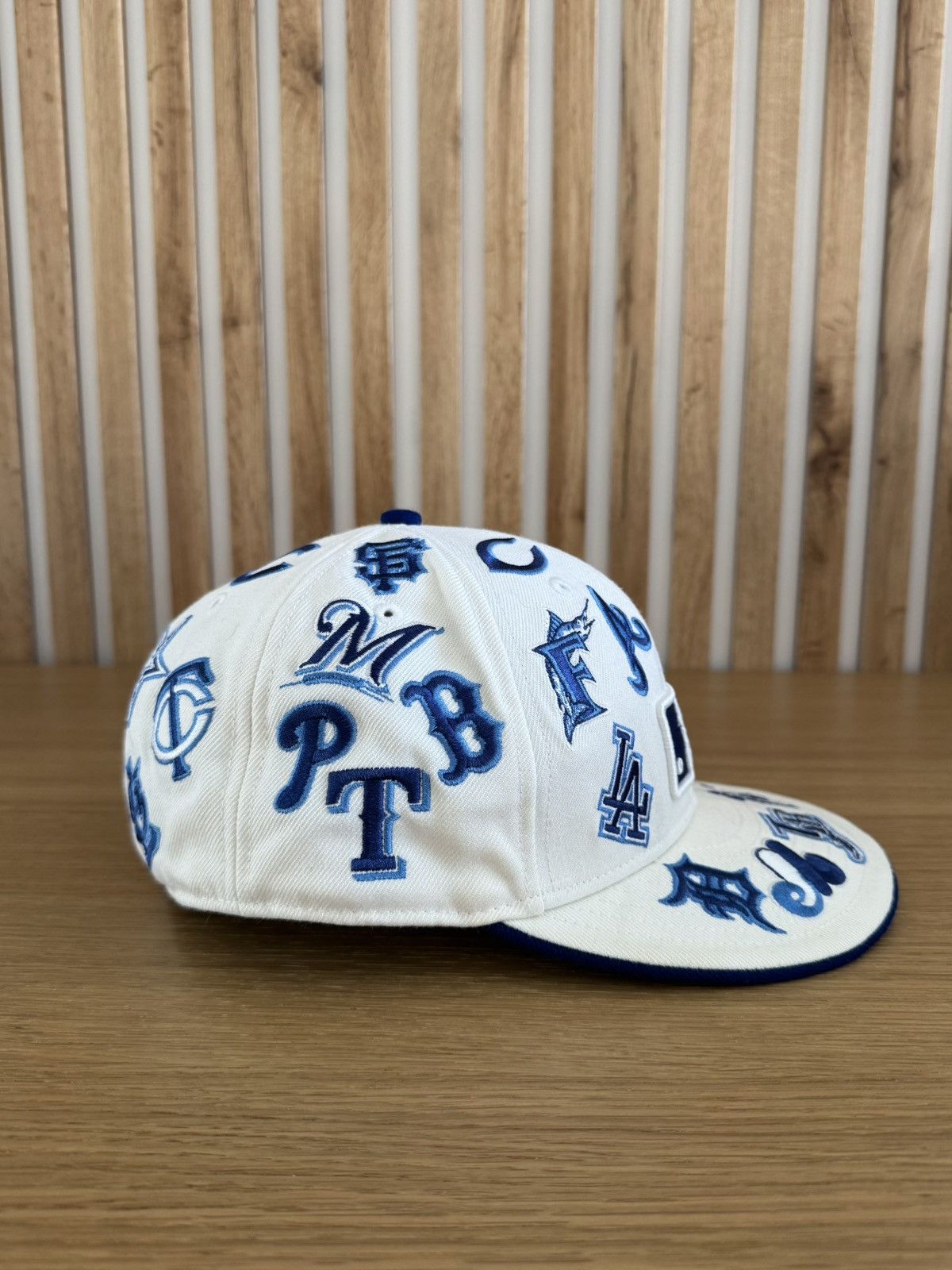 New Era Vintage New Era 59Fifty All Over MLB Logo Team Wool Cap Hat Size ONE SIZE - 3 Thumbnail