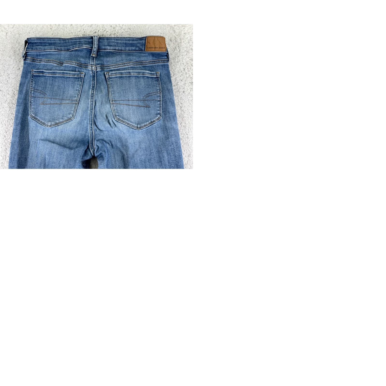 American Eagle Outfitters American Eagle Jeans Women 6 Blue Denim Skinny Next Level Stretch Mid 26x28 Size 28" / US 6 / IT 42 - 10 Thumbnail