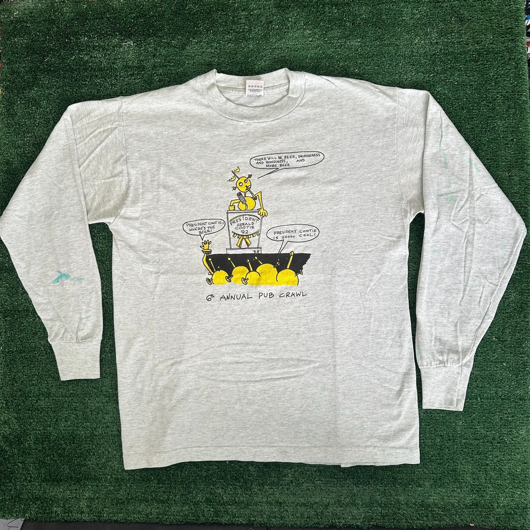 Fruit Of The Loom Vintage 90s Rochester NY Pub Crawl T-Shirt Long Sleeve CNY S Size US L / EU 52-54 / 3 - 1 Thumbnail