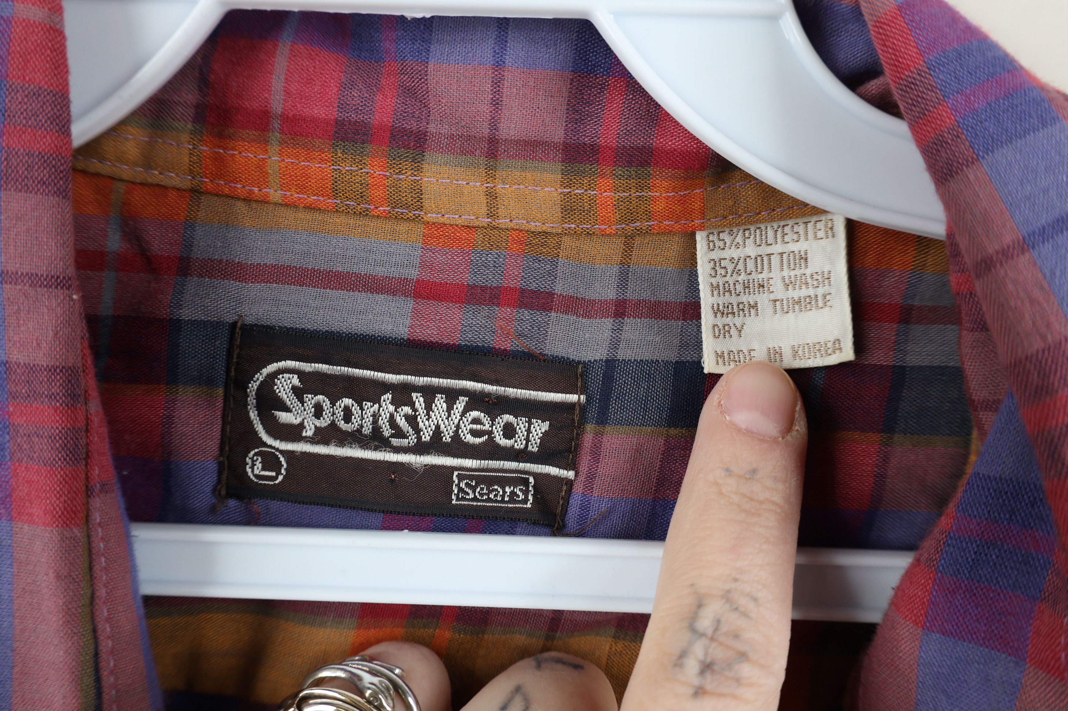 Vintage Vintage 70s Streetwear Rainbow Madras Plaid Button Shirt Size US L / EU 52-54 / 3 - 6 Thumbnail