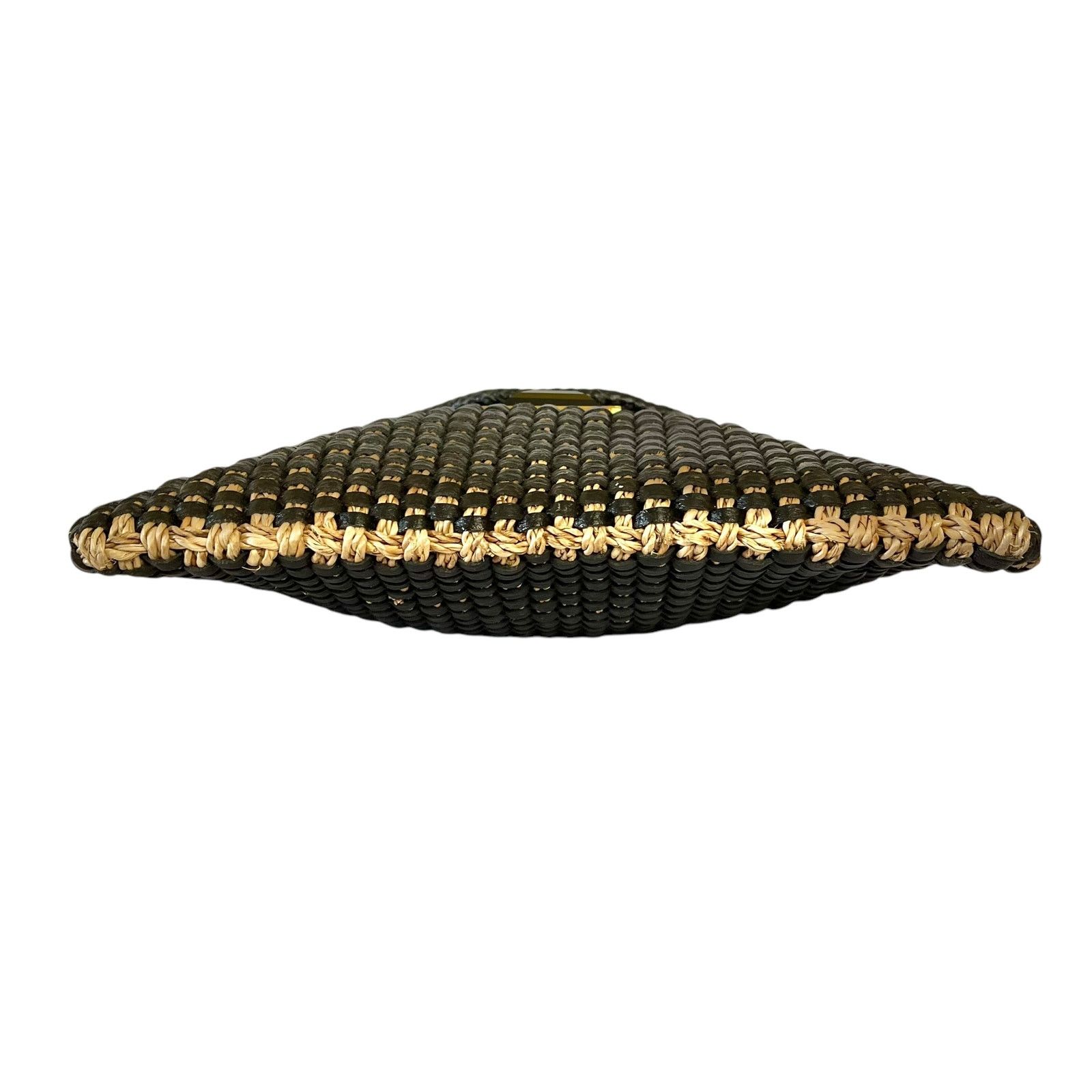 Other Kara Ross NY Woven Straw Black Leather Onyx Envelope Clutch Size ONE SIZE - 8 Thumbnail