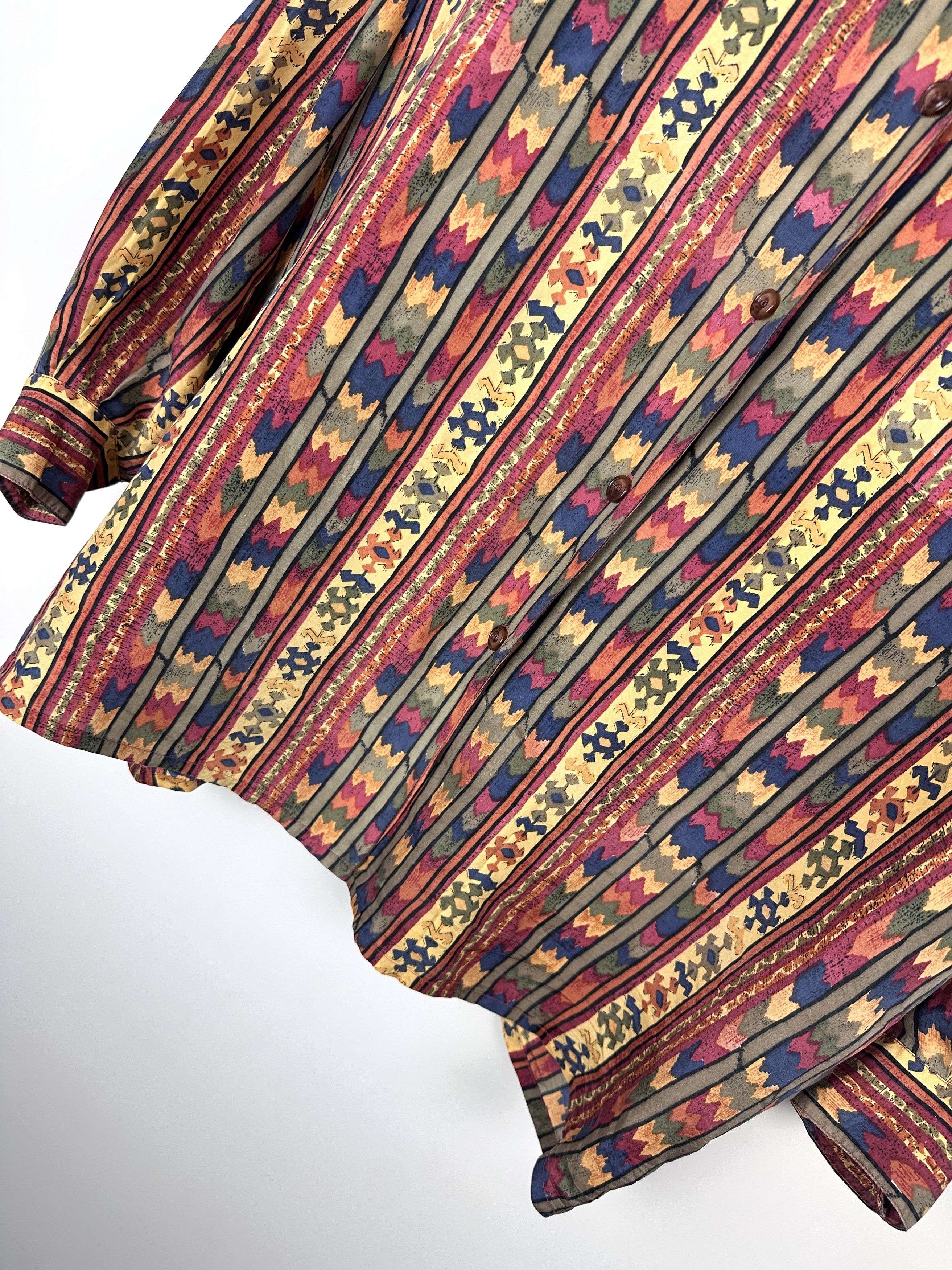 Vintage Vintage silk oversize shirt button up hippie 90s Size US M / EU 48-50 / 2 - 3 Thumbnail