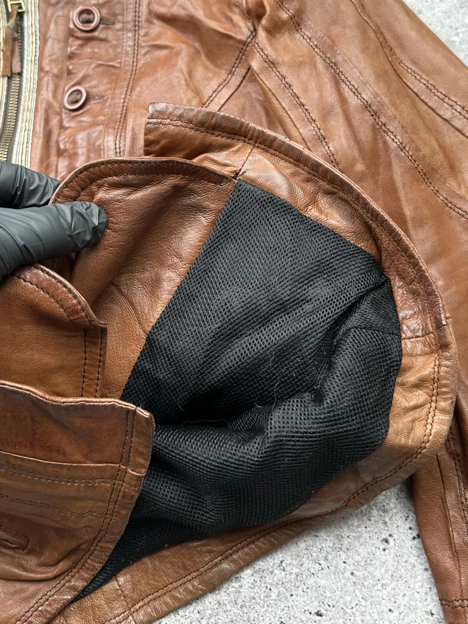 Genuine Leather Vintage Leather Jacket With Many Buttons C150(V464) Size S / US 4 / IT 40 - 5 Thumbnail