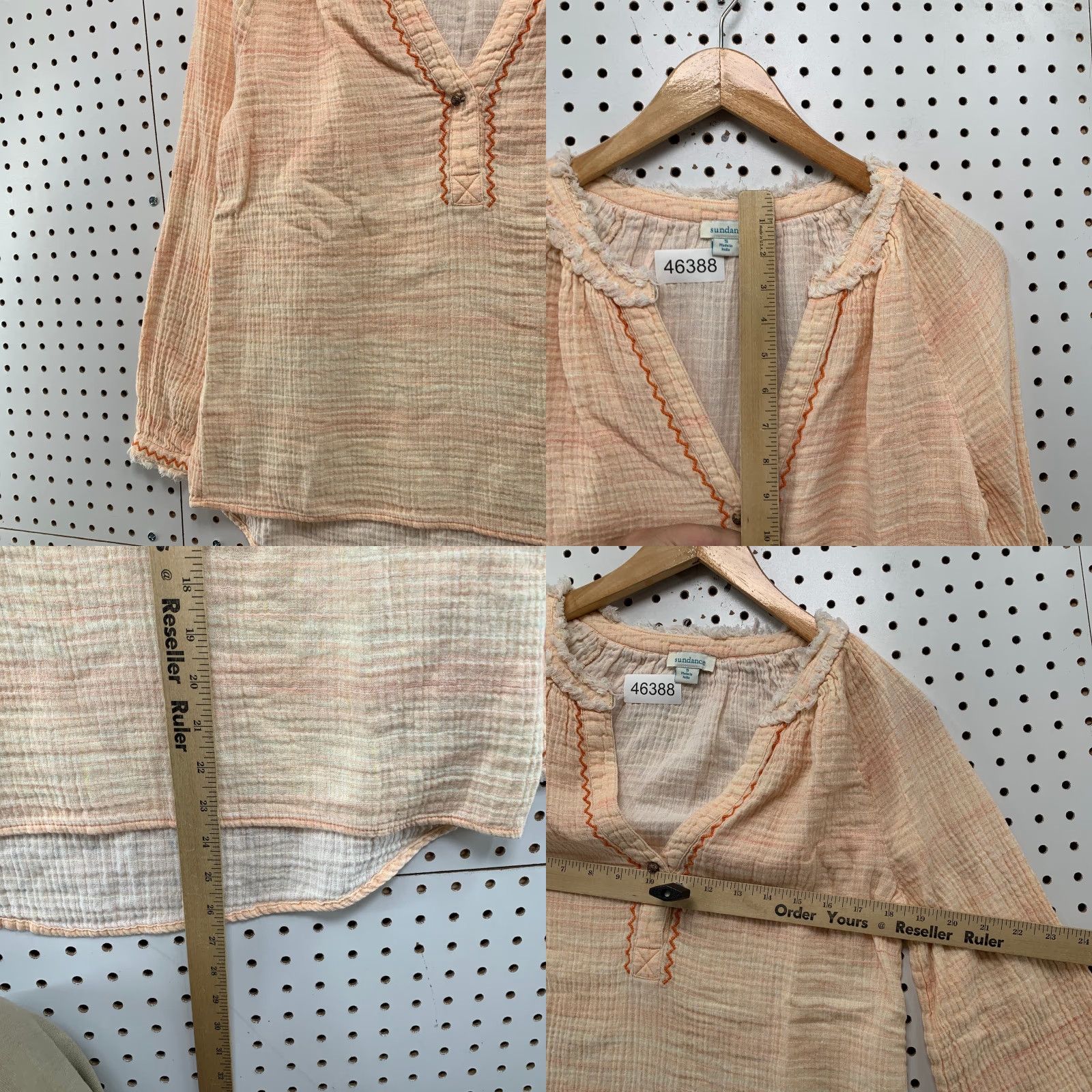 Vintage Sundance Blouse Womens S White Bohemian Gauze Cotton Top Boho Beach Coastal Resort Size S / US 4 / IT 40 - 8 Thumbnail