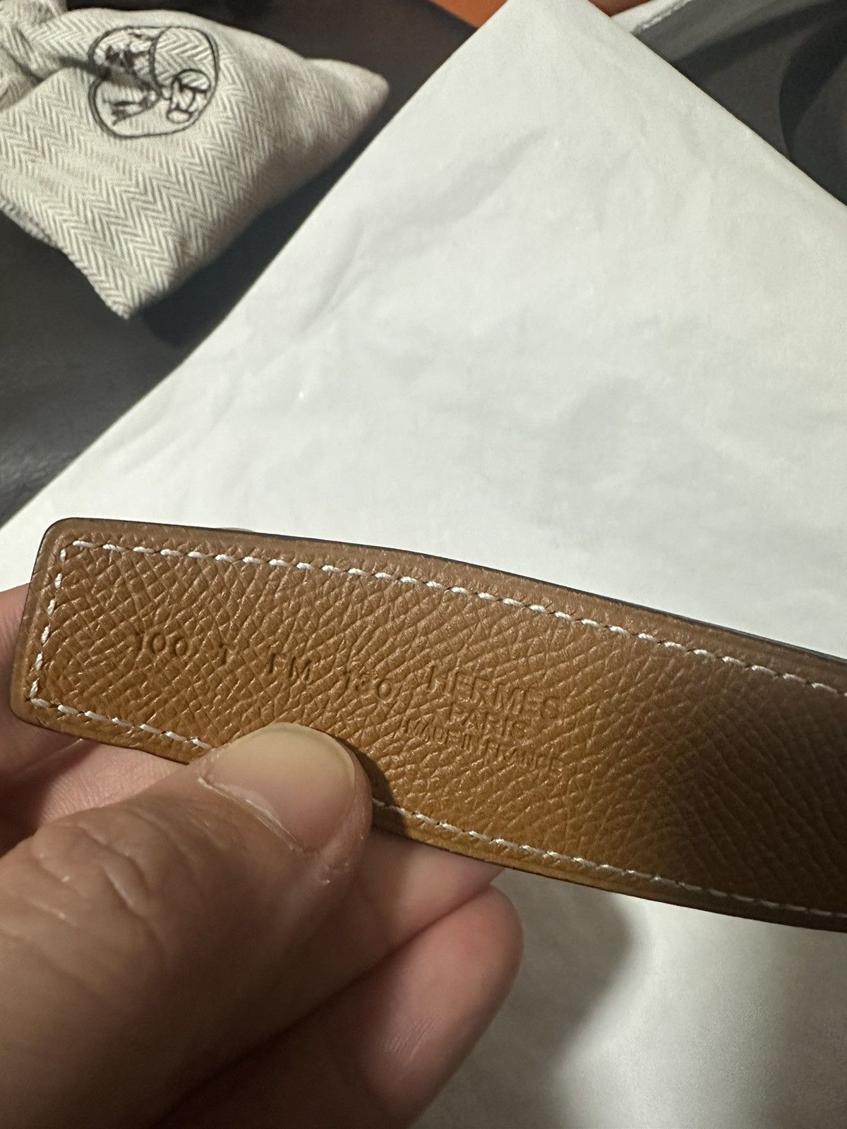 Hermes Hermes black leather belt reversible 100 cm Size 38 - 5 Thumbnail