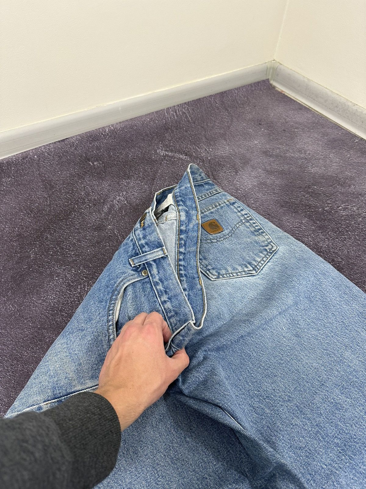 Carhartt Vintage Carhartt Light Blue USA Denim Faded Opium Work Jeans Size US 38 / EU 54 - 8 Thumbnail