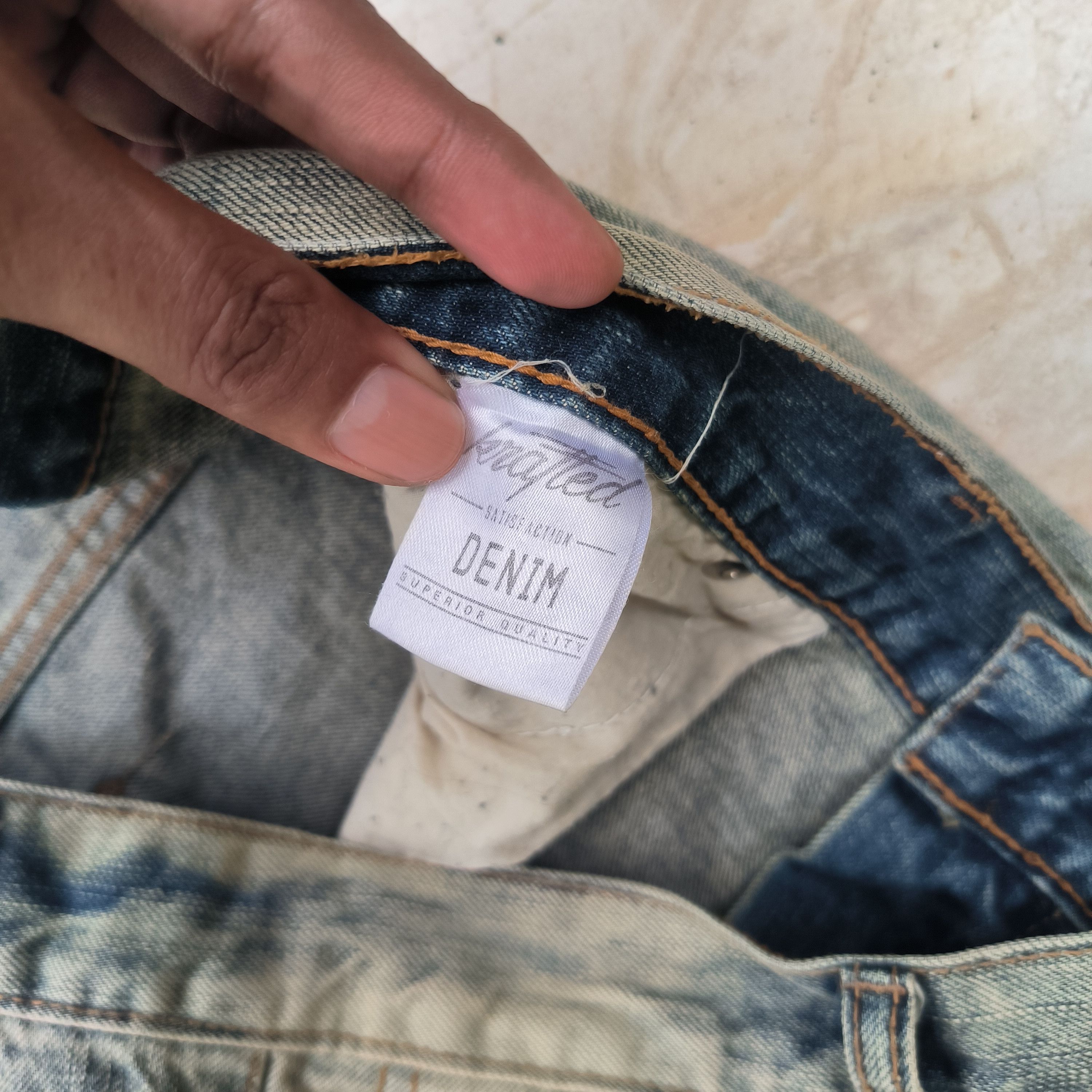 Japanese Brand Krafted Mud Wash Distressed Denim Jeans Size US 32 / EU 48 - 5 Thumbnail