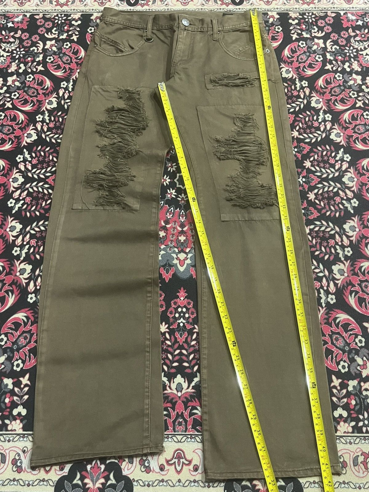 semanticdesign Vintage Japanese Semantic Design Brown Wash Distressed Pants Size US 30 / EU 46 - 10 Thumbnail