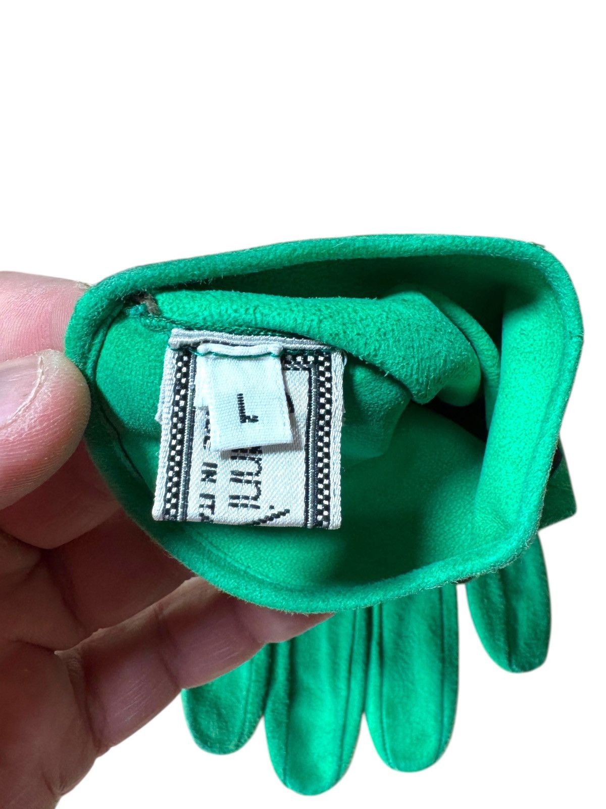 Versace Gianni Versace Green Suede Gloves L Size ONE SIZE - 3 Thumbnail