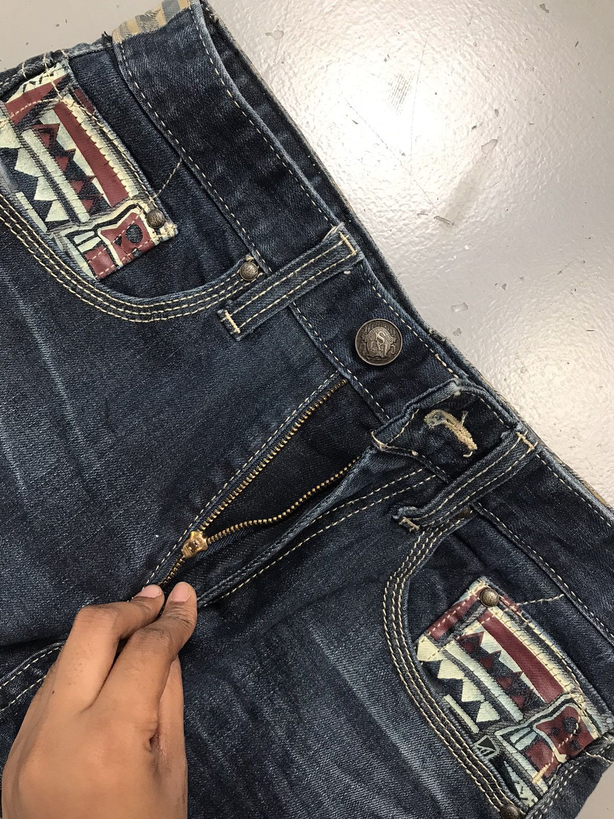Japanese Brand Vintage Evisu inspired crazy patterns printed seagull short Size 29" - 6 Thumbnail