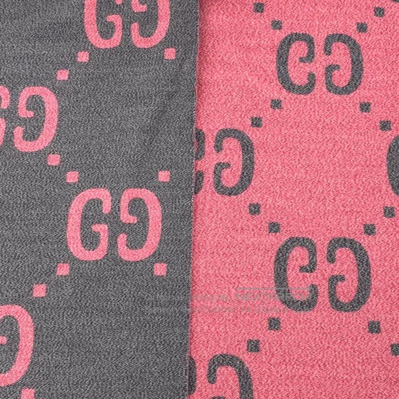Gucci Gucci Gray and pink colour block logo jacquard full print Size ONE SIZE - 7 Thumbnail