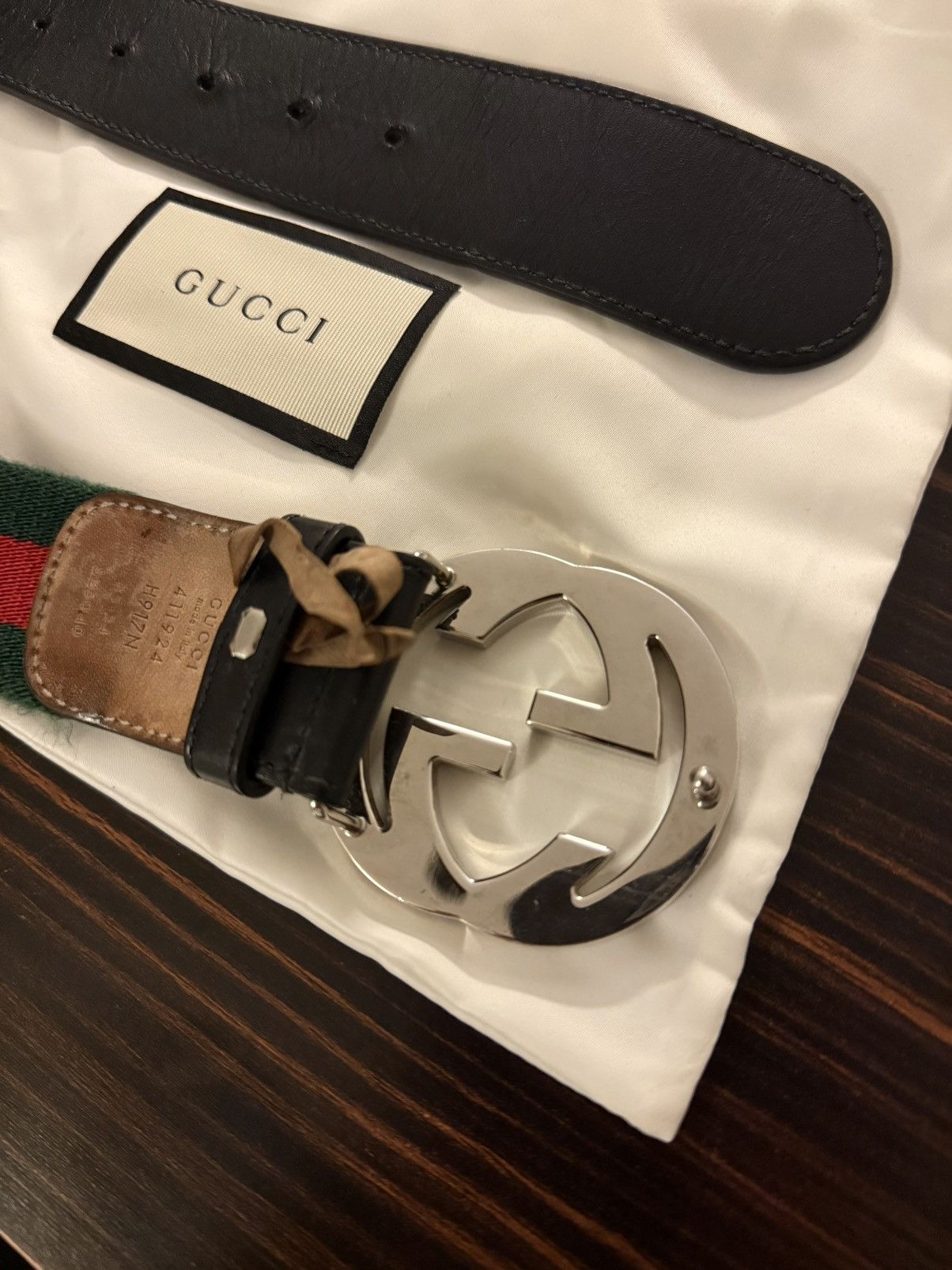Gucci Gucci GG belt green/red 85 cm Size 34 - 7 Thumbnail