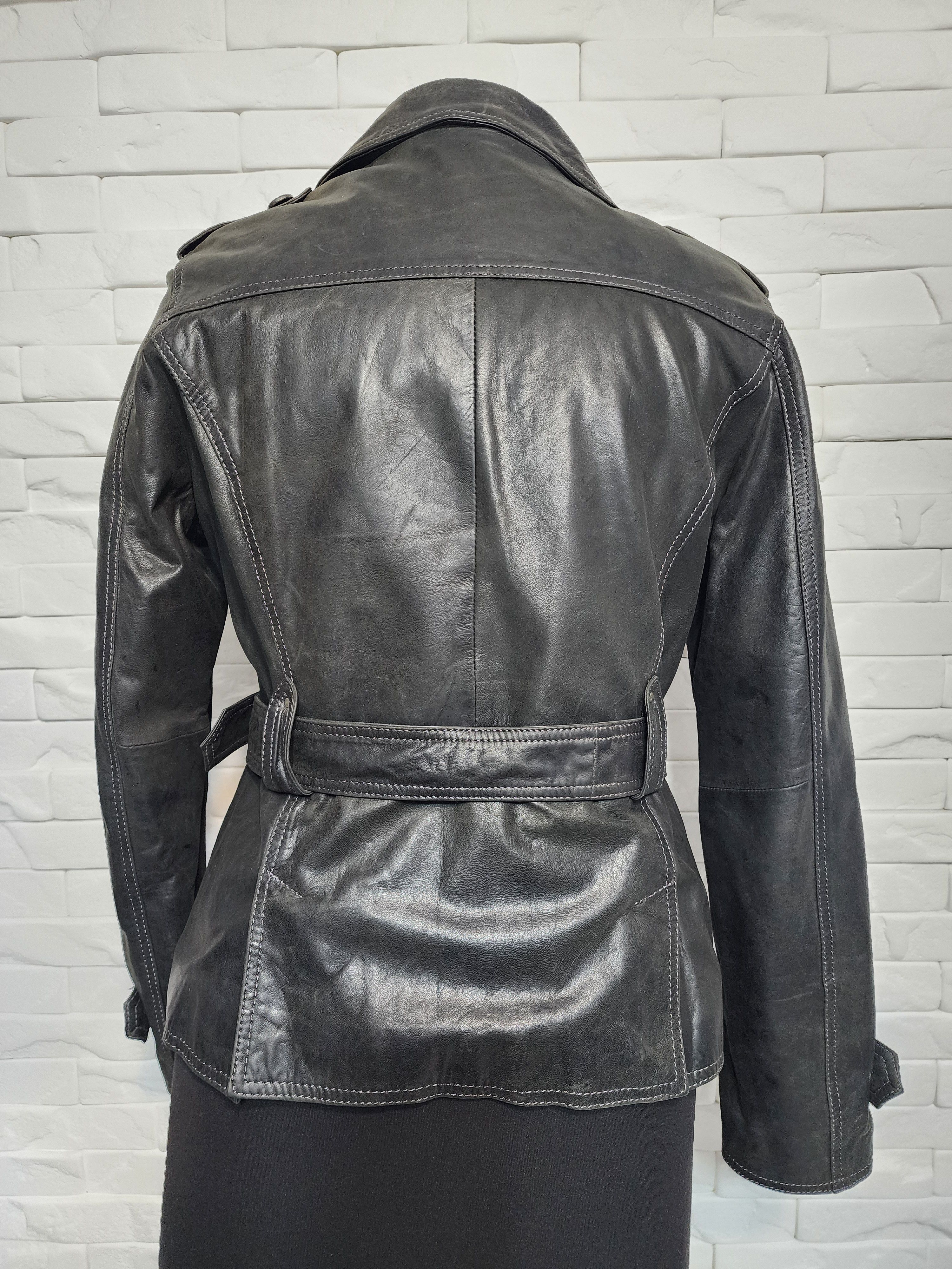 Gypsy Brown Leather Jacket: Women's Button-Up with Pockets Size M / US 6-8 / IT 42-44 - 4 Thumbnail