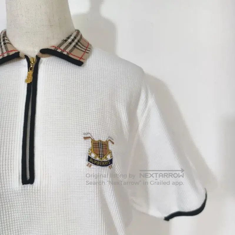 Burberry Burberry White Cotton Blend Summer T-Shirt. Size L / US 10 / IT 46 - 2 Thumbnail