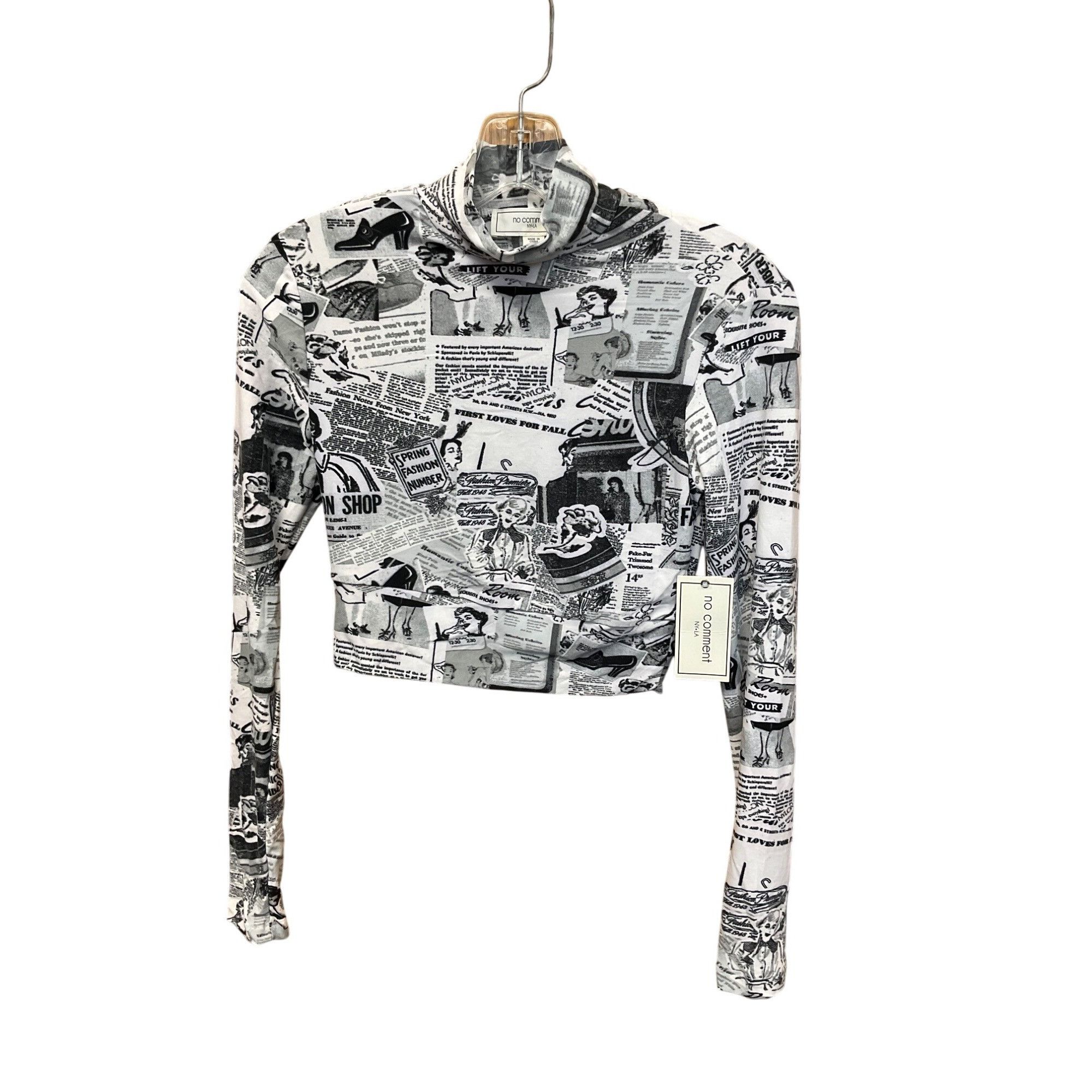 Other No Comment NY/LA Black & White Newspaper Print Long Sleeve C Size S / US 4 / IT 40 - 2 Thumbnail