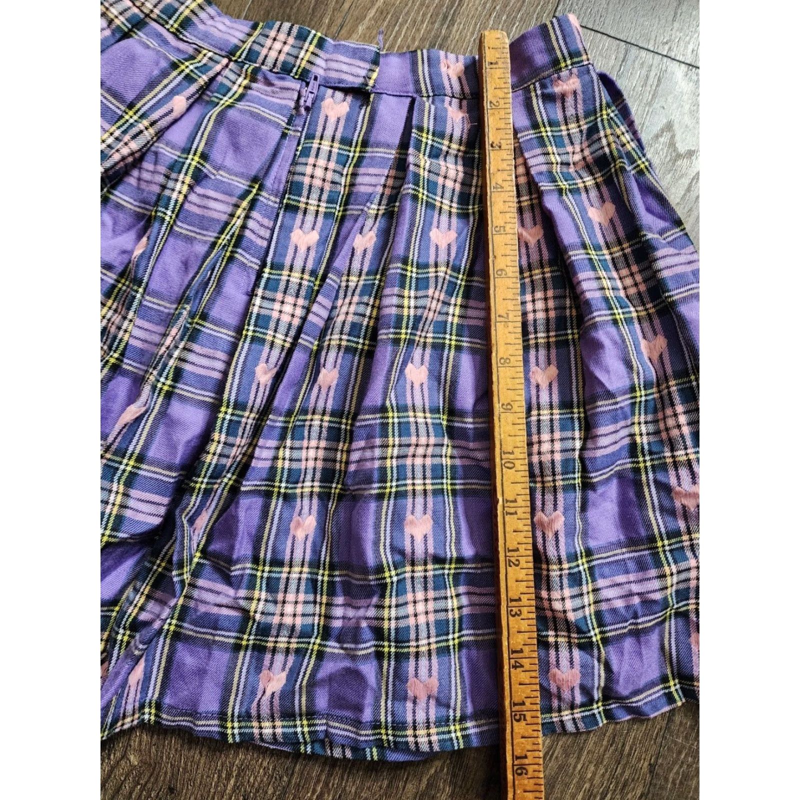 Hot Topic HOT TOPIC Skirt Mini Purple Plaid S Women Short Casual Party/Cocktail Buckle Vintage No Size 28" / US 6 / IT 42 - 3 Thumbnail