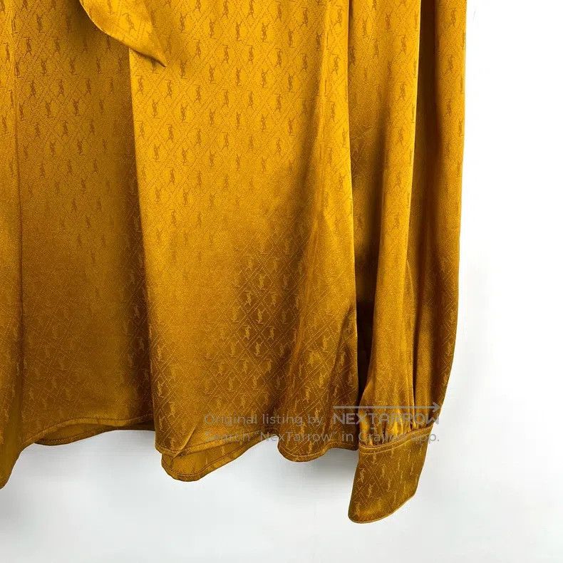 Saint Laurent Paris Saint Laurent Paris Letter Print Ribbon Design Silk Shirt Size XXS / US 00 / IT 34 - 6 Thumbnail