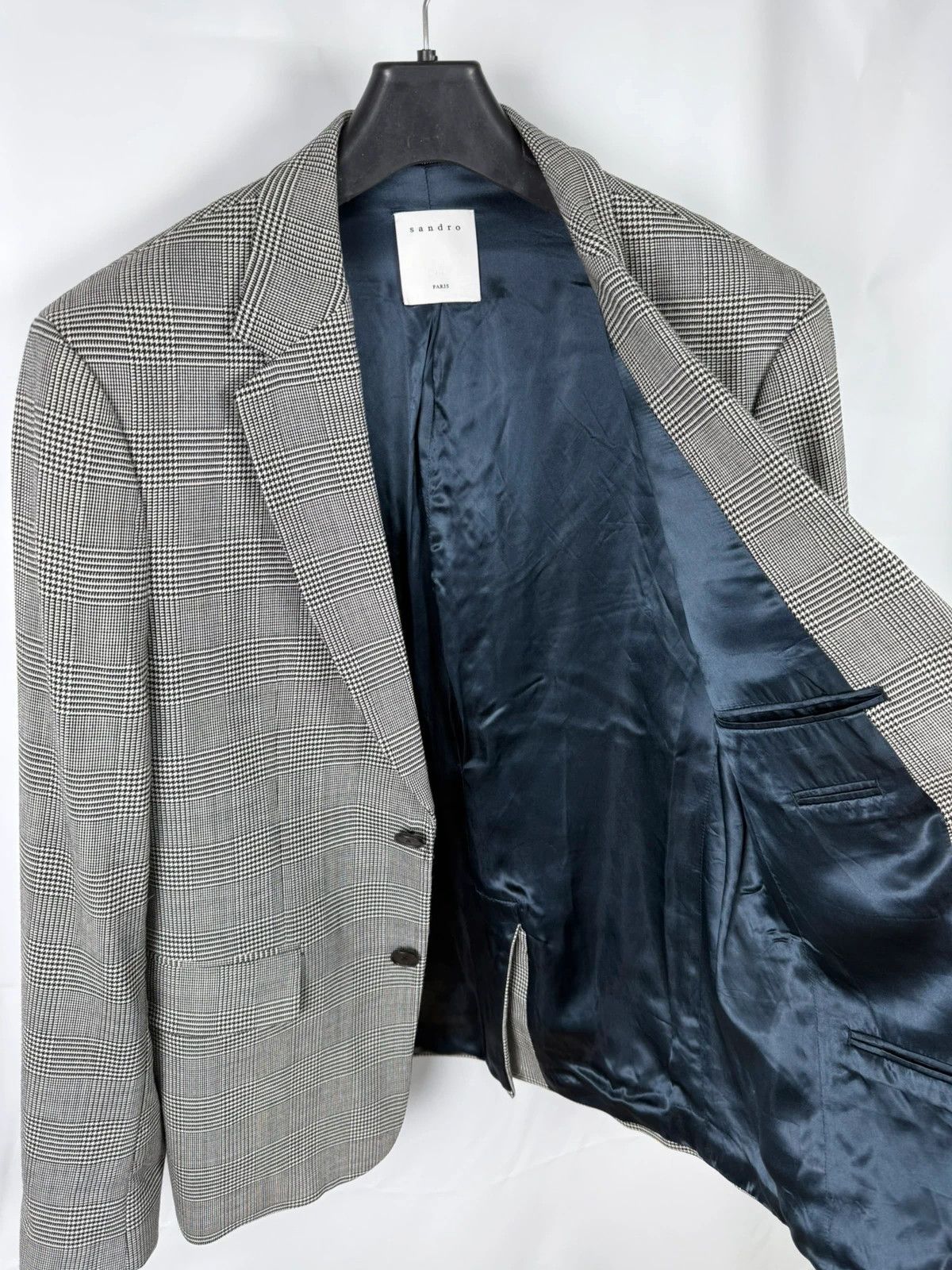 Sandro Sandro Prince Of Wales Checked Wool Suit Size 42R - 10 Thumbnail