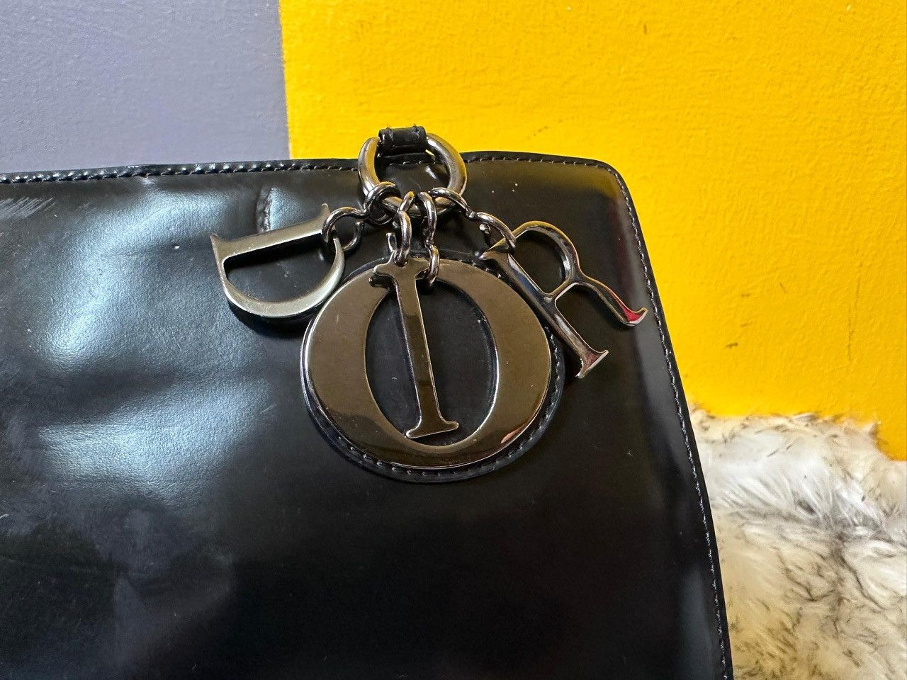 Dior Authentic Christian Dior Lady Dior Patent Leather Tote Bag Size ONE SIZE - 9 Thumbnail