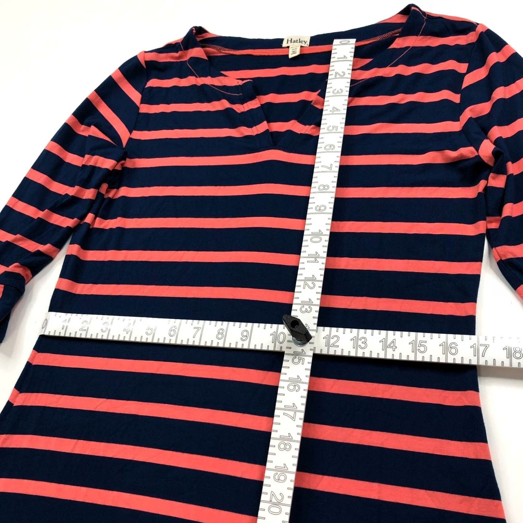 Vintage Hatley Dress Hatley Medium V-Neck Long Sleeve Women's Short Dress Blue Orange Knitted A-Line Pullover KS Ladies Womens Size M / US 6-8 / IT 42-44 - 6 Thumbnail