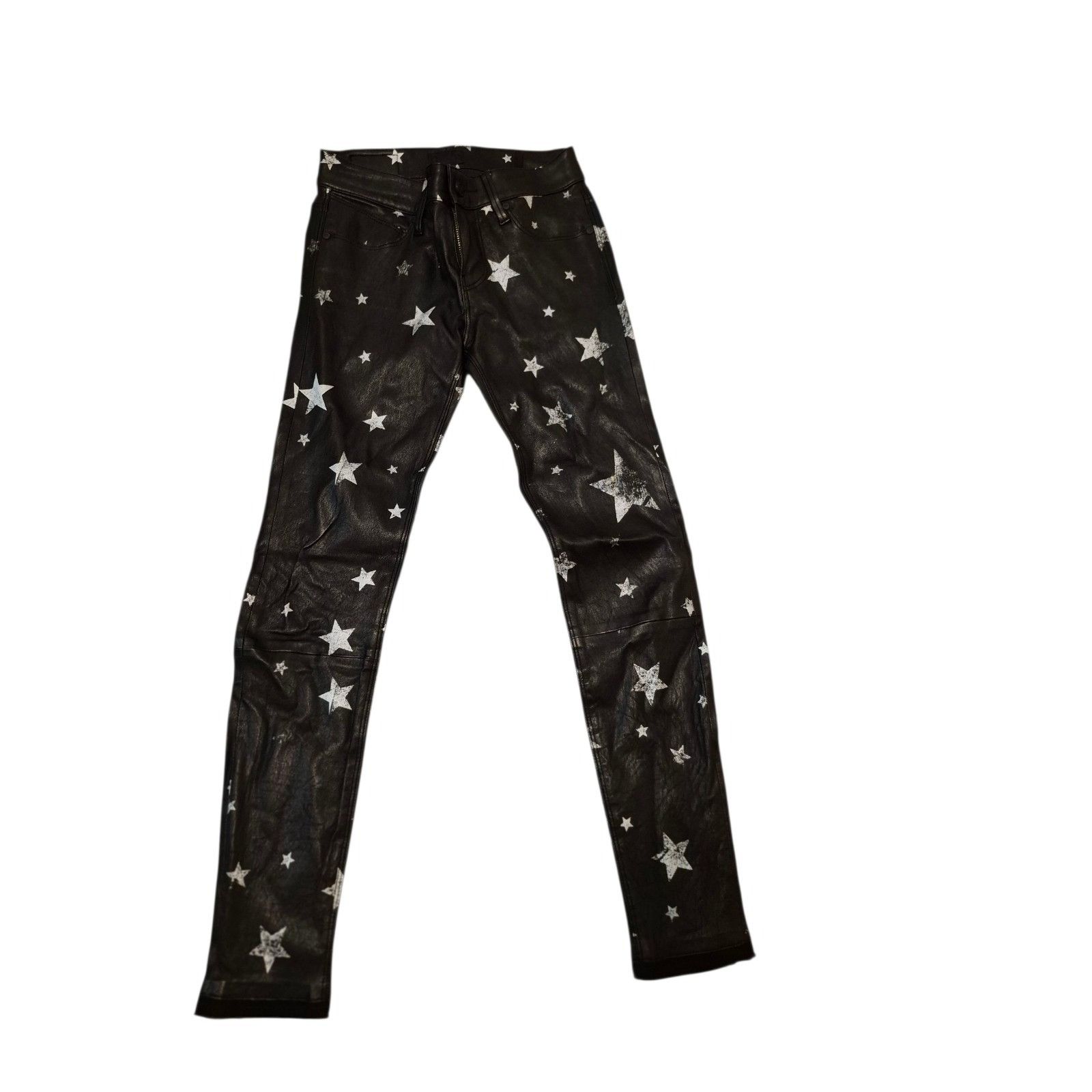 Rta RtA Prince Lambskin Leather Pants Star Print Skinny Stretch Size 24" / US 00 / IT 34 - 5 Thumbnail