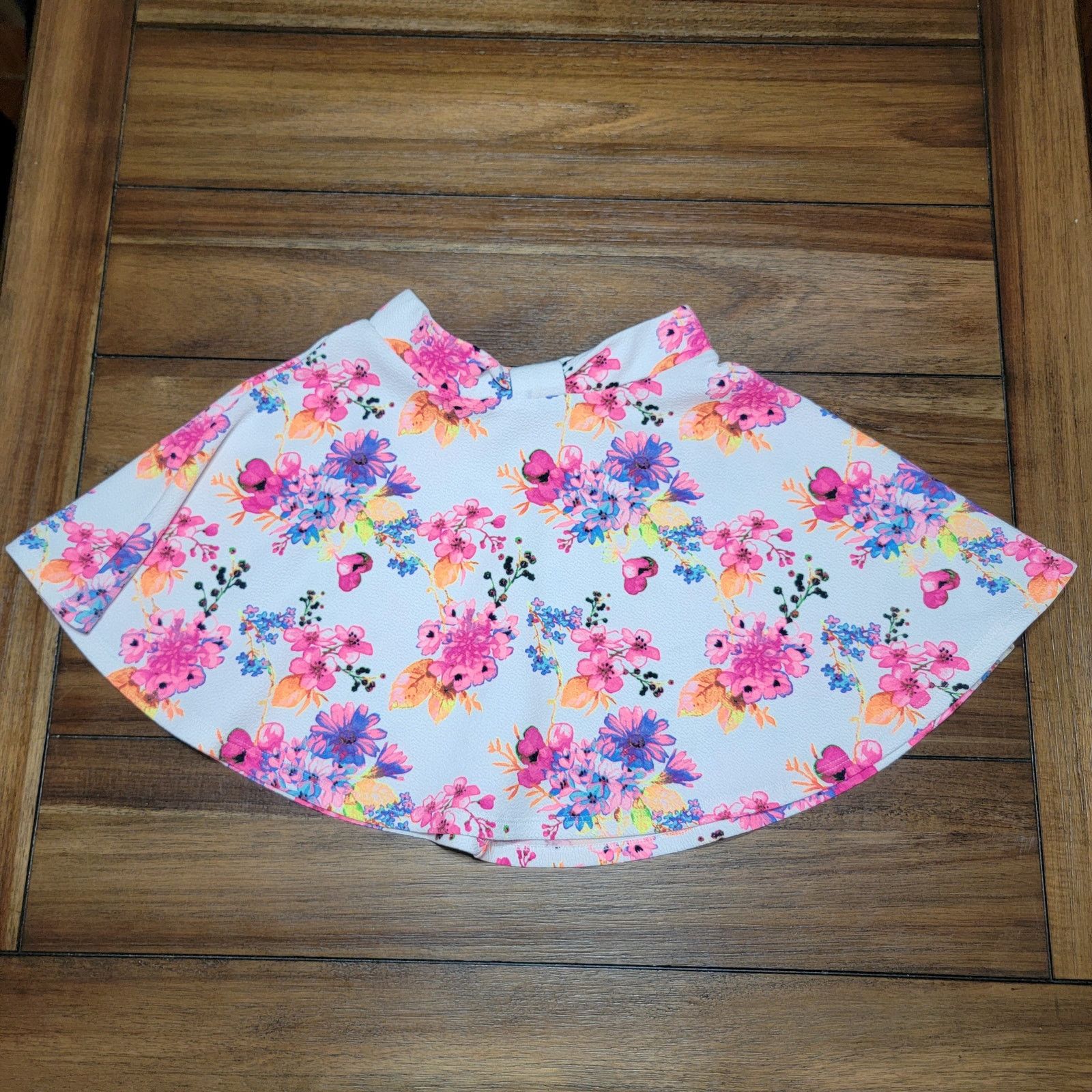 Other Heart & Arrow Girls Skirt w/ Neon Flowers - Size Medium(10) Size 22" - 1 Thumbnail