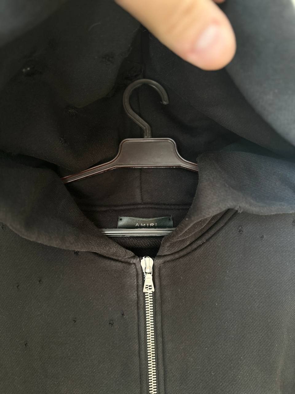 Amiri Amiri distressed zip hoodie Size US XL / EU 56 / 4 - 5 Thumbnail