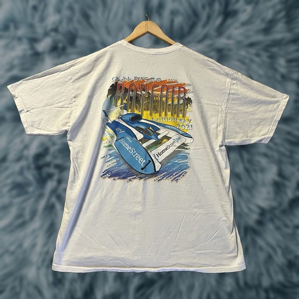 Vintage VINTAGE Alstyle Apparel & Activewear T-Shirt Mens 2XL White California San Diego Bay-fair Graphic Crew Neck Short Sleeve Cotton Solid Size US XXL / EU 58 / 5 - 1 Thumbnail