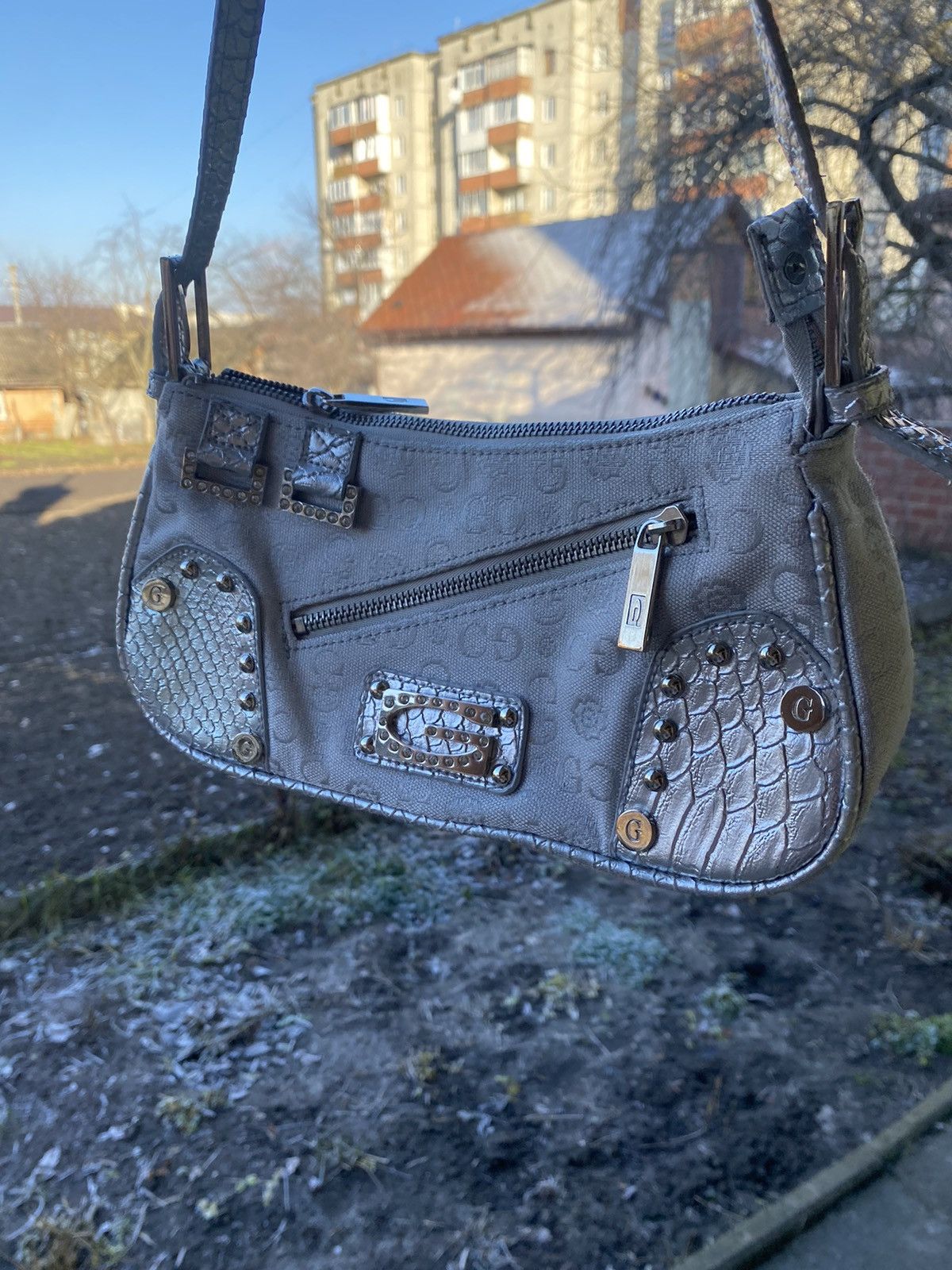 Other Vintage Y2K silver avant garde big logo bag shine Size ONE SIZE - 2 Thumbnail