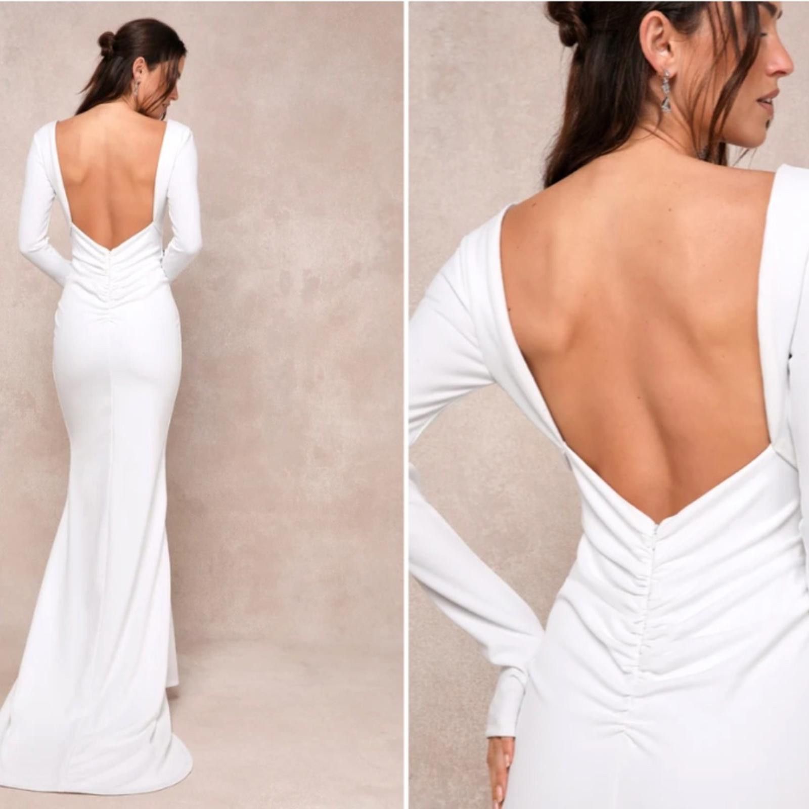 Lulus LULUS Sexy Chic Bridal Elegant Sophisticated Mermaid Gown Size L / US 10 / IT 46 - 4 Thumbnail
