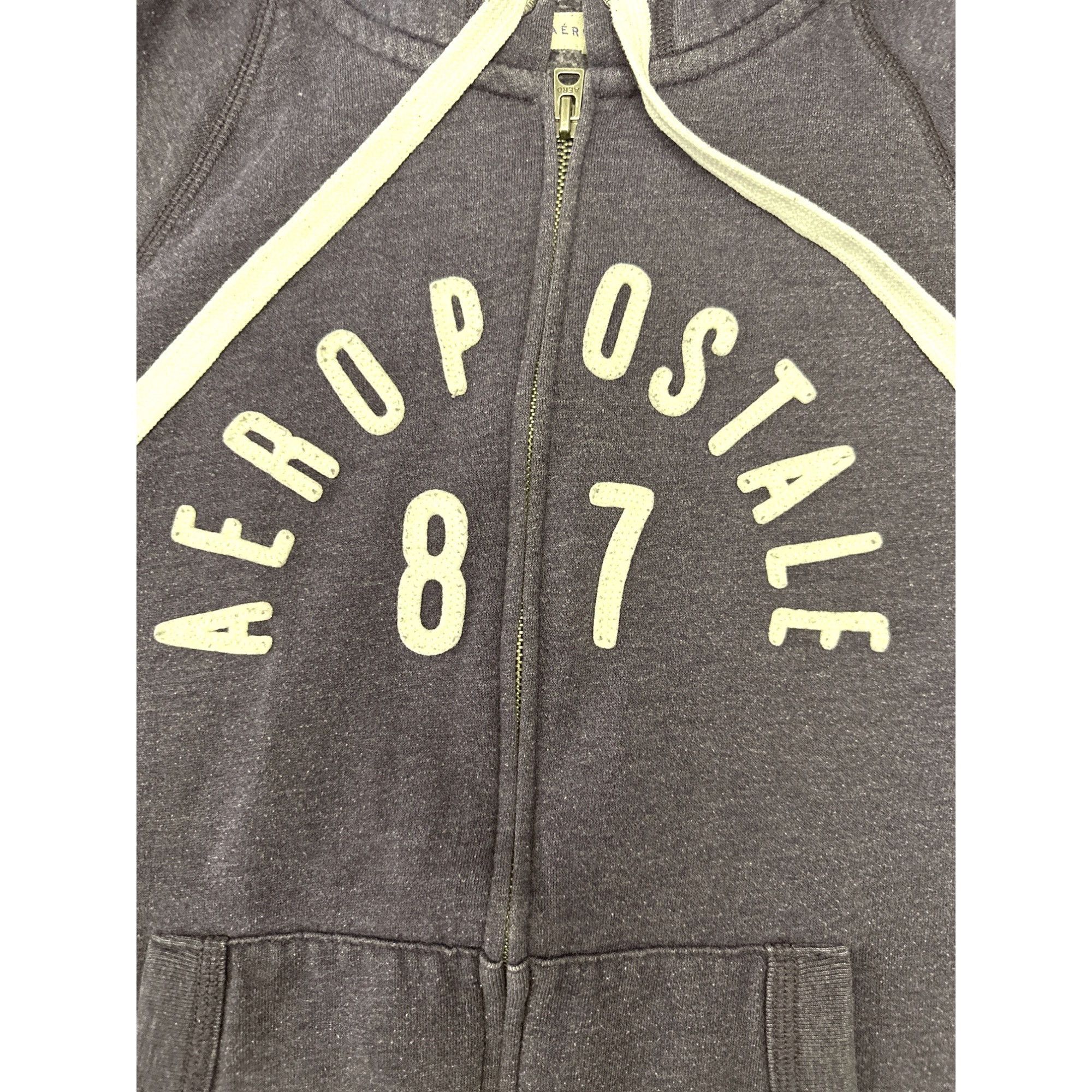 Aeropostale Aeropostale 87 Navy Blue Full Zip Hoodie Drawstring Hood Fr Size M / US 6-8 / IT 42-44 - 10 Thumbnail