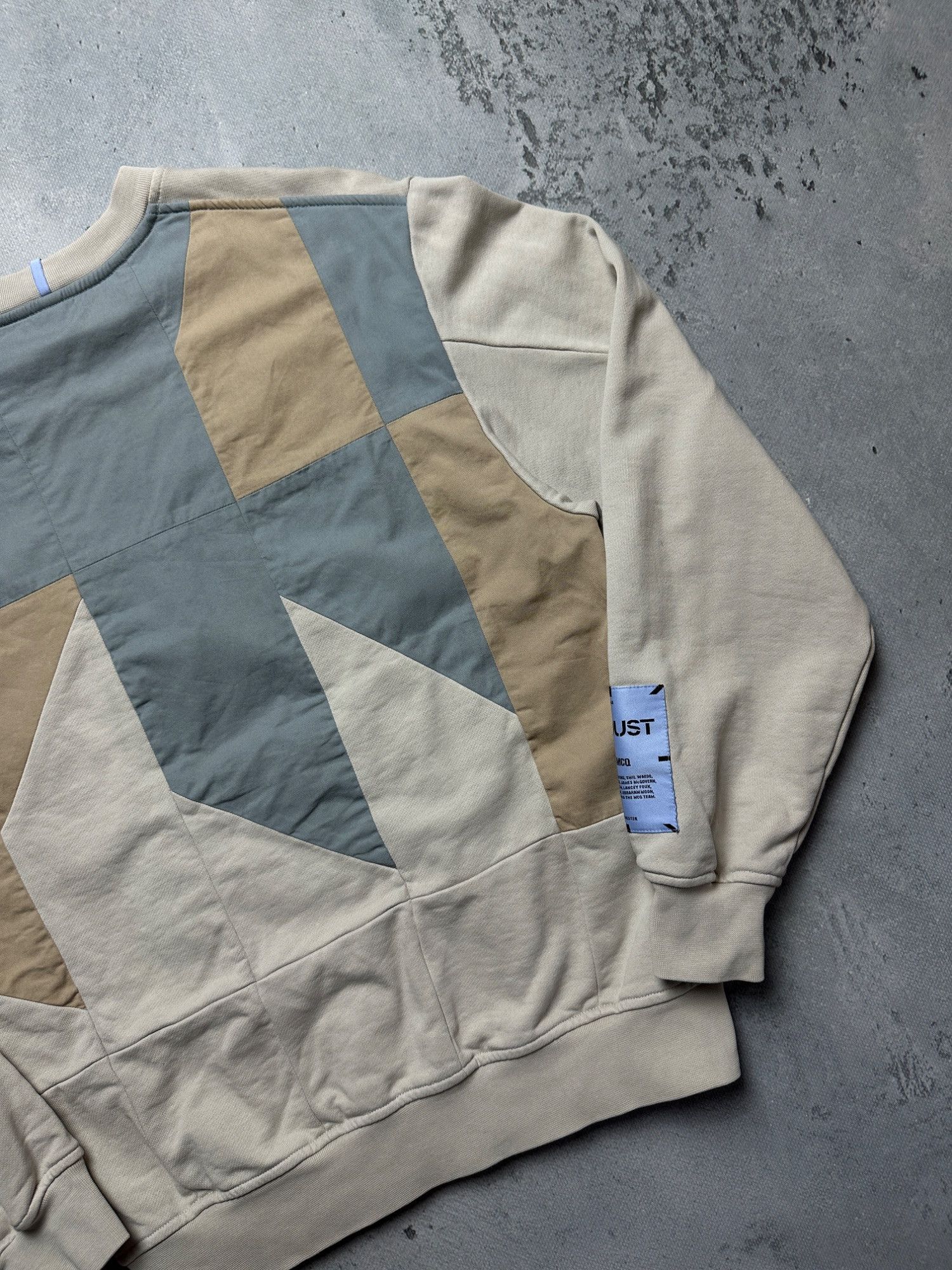 Alexander McQueen McQ Alexander McQueen Beige Off-White Patchwork Sweatshirt Size US S / EU 44-46 / 1 - 6 Thumbnail