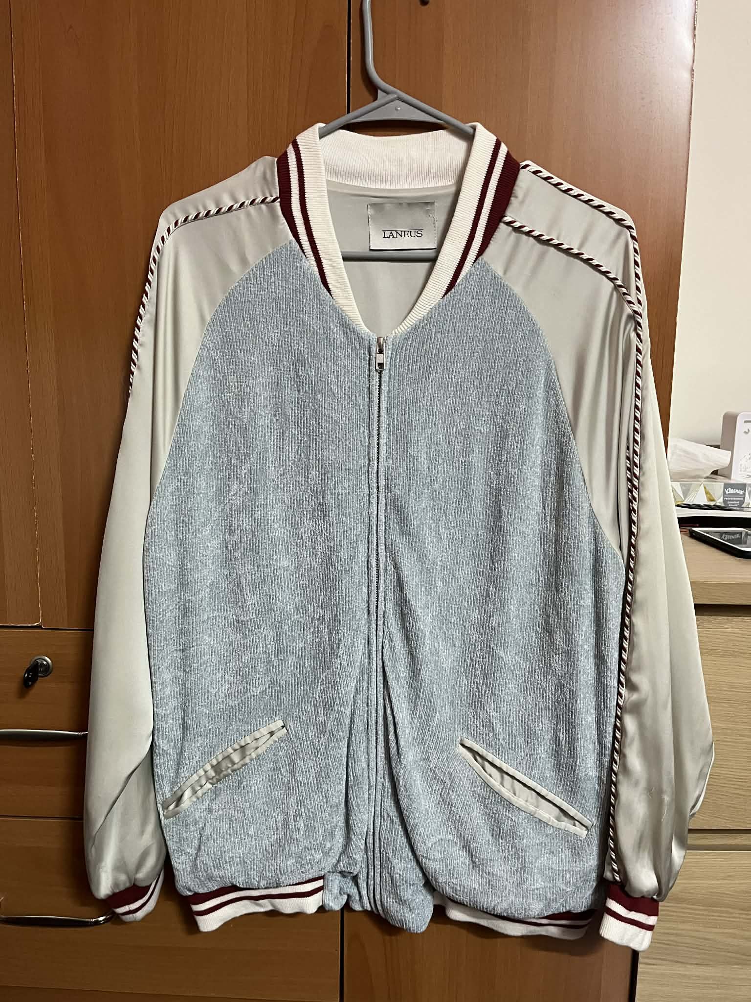 Laneus Laneus Men's Light Blue Zipped Bomber Jacket Size US M / EU 48-50 / 2 - 1 Thumbnail