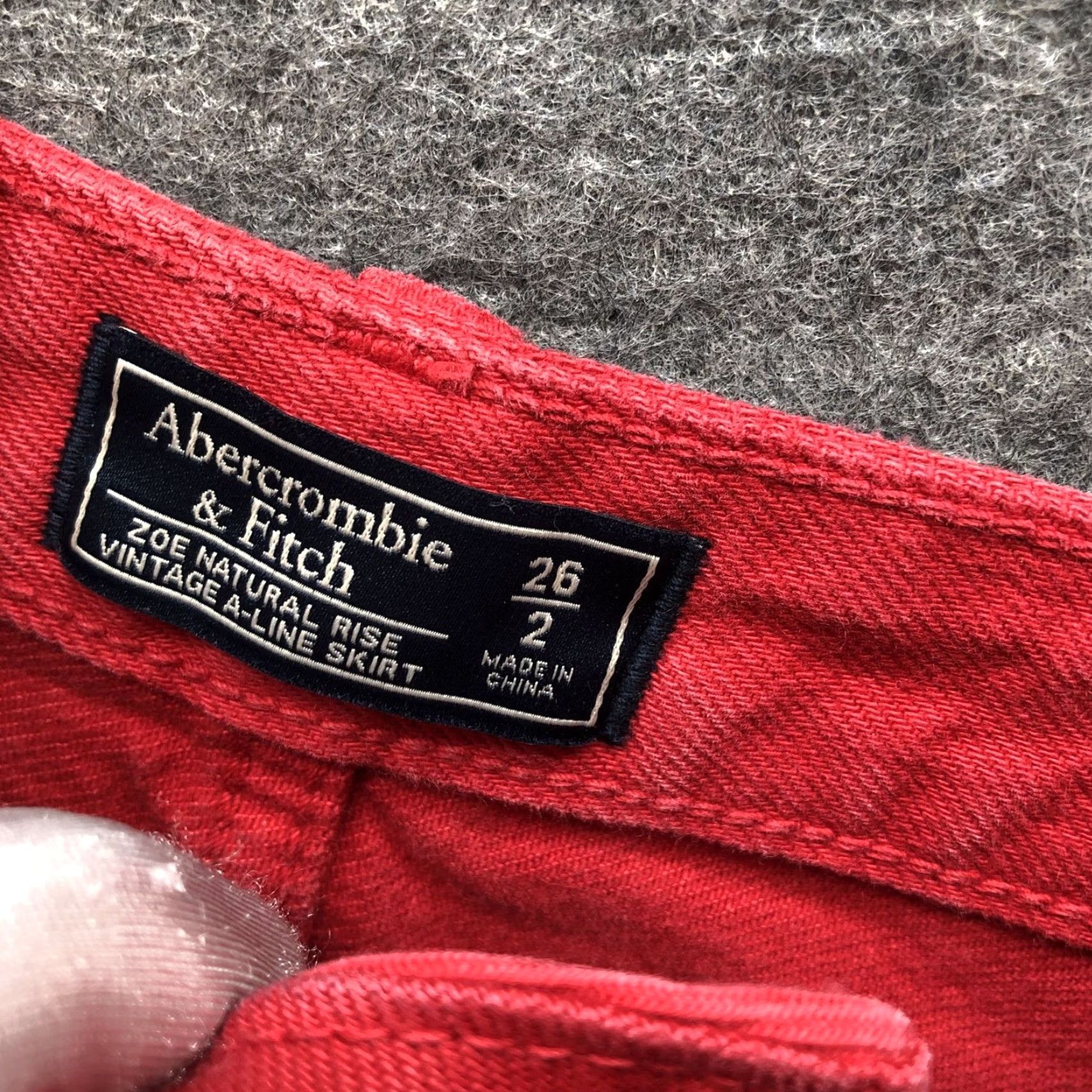 Abercrombie & Fitch VINTAGE Abercrombie & Fitch Zoe Natural Rise A-Line Denim Skirt 26 / 2 Red Mini Womens Skirt Size 26" / US 2 / IT 38 - 7 Thumbnail
